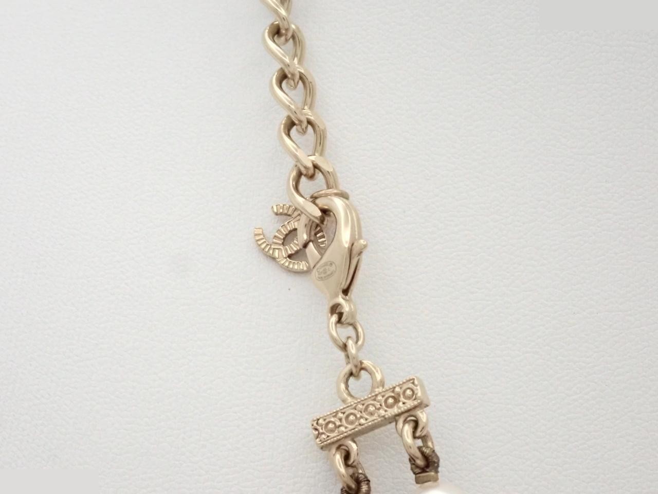 Pearl Long Necklace with Coco Mark, Chain approx. 105cm — view 2