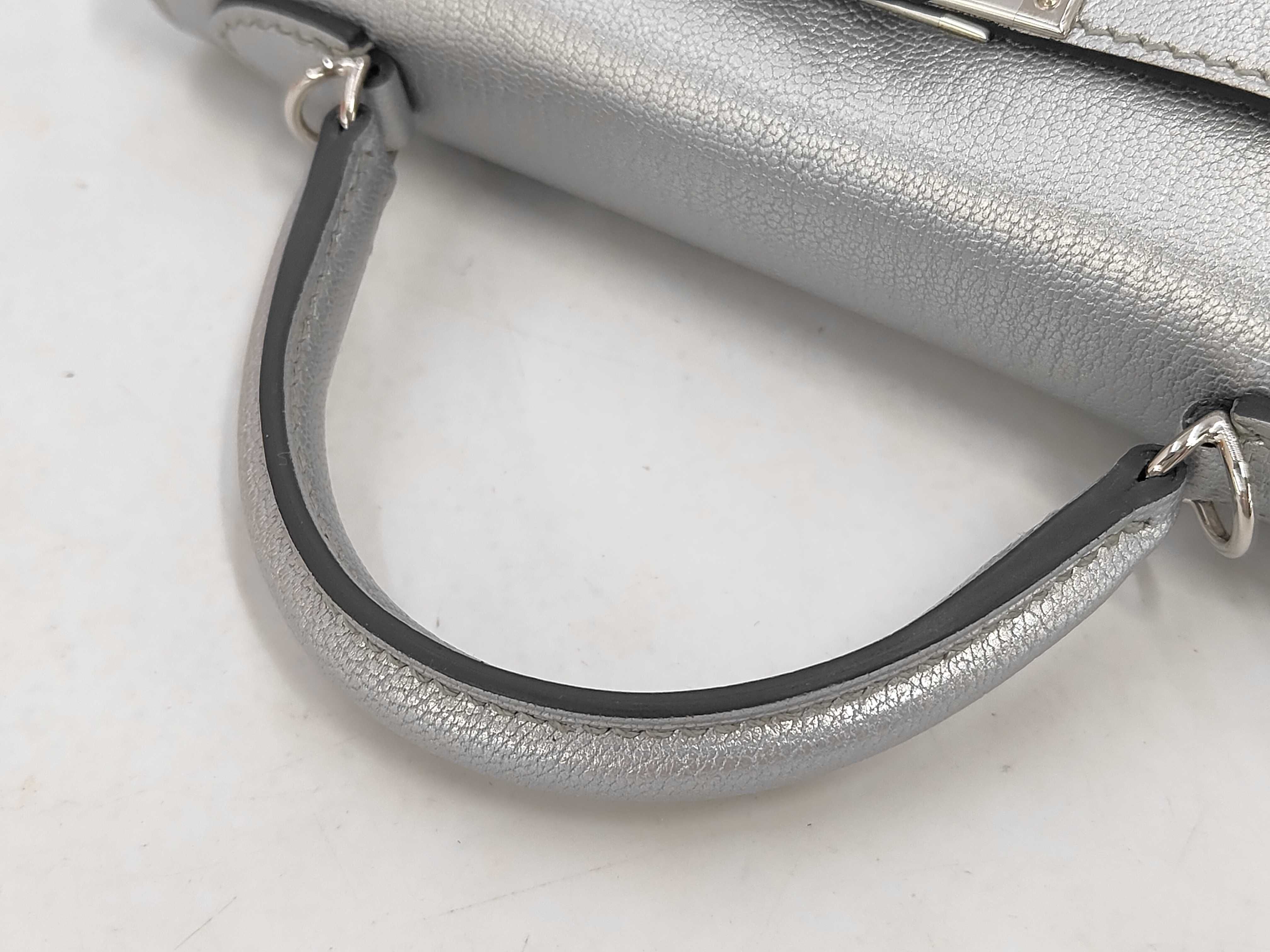 Mini Kelly II Shoulder Bag (Argent x Chevre Shamkira x Silver Hardware x G Stamp) — view 3
