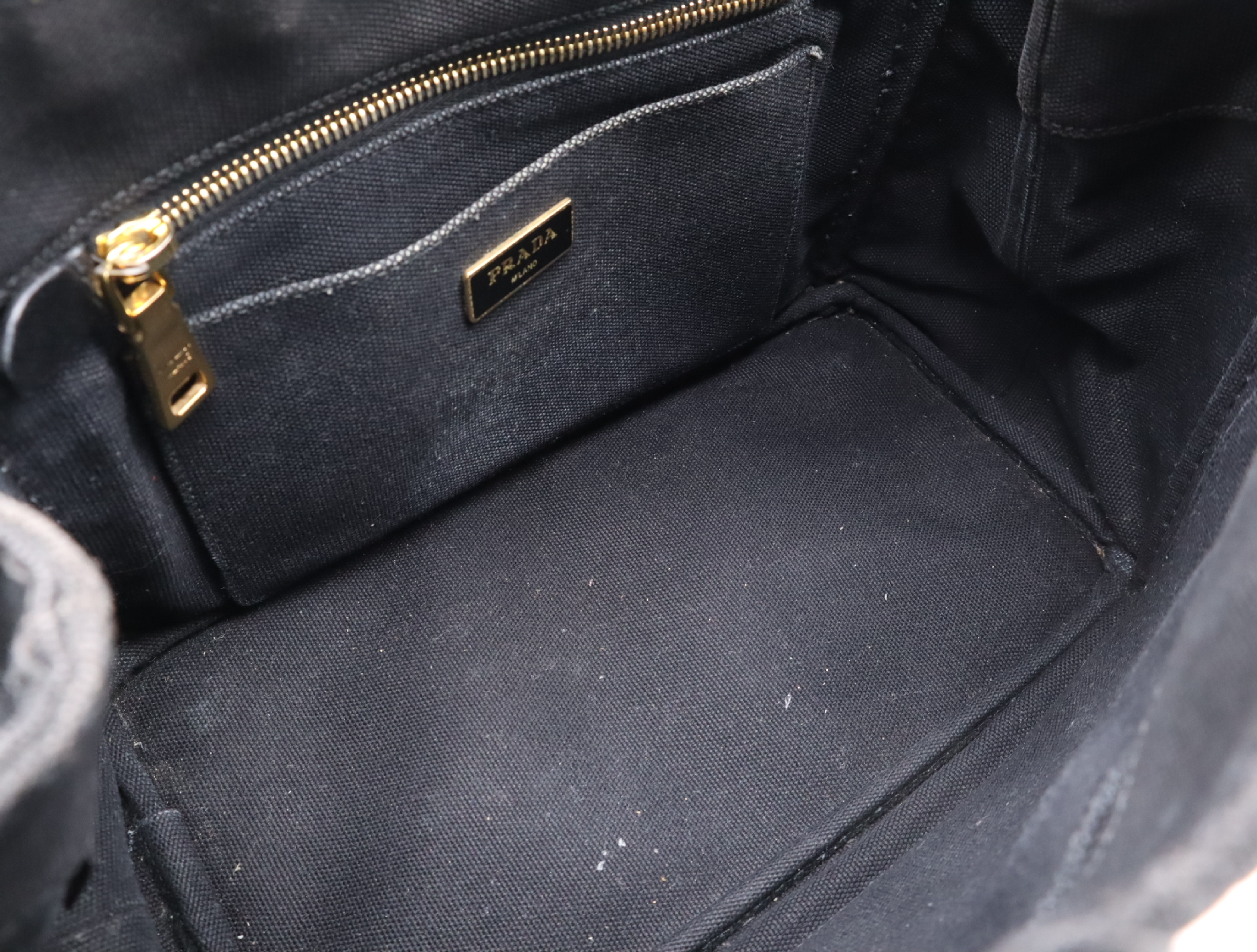 Canvas Canapa Tote Bag MINI Black with Gold Hardware and Handle — view 15