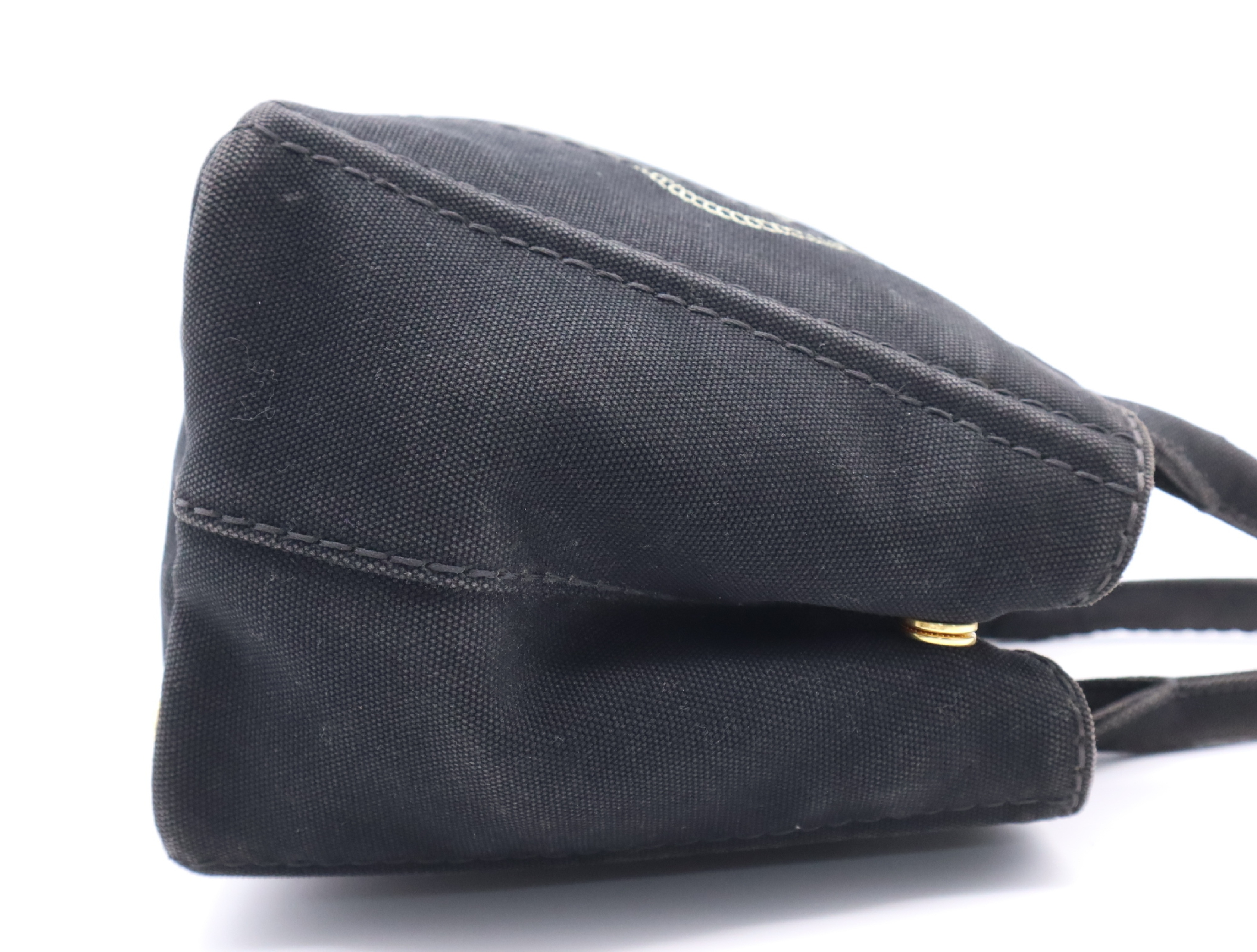 Canvas Canapa Tote Bag MINI Black with Gold Hardware and Handle — view 5