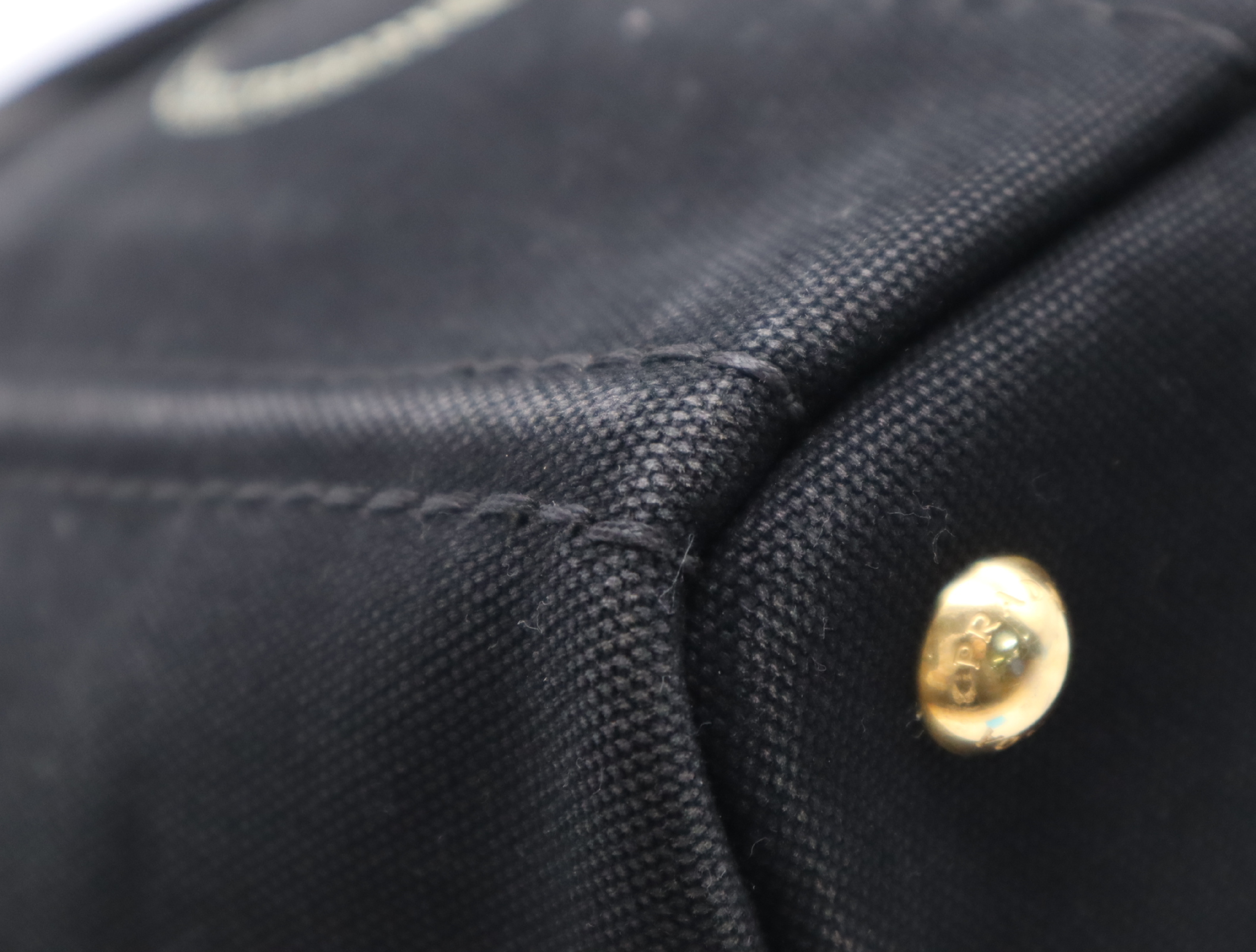 Canvas Canapa Tote Bag MINI Black with Gold Hardware and Handle — view 6