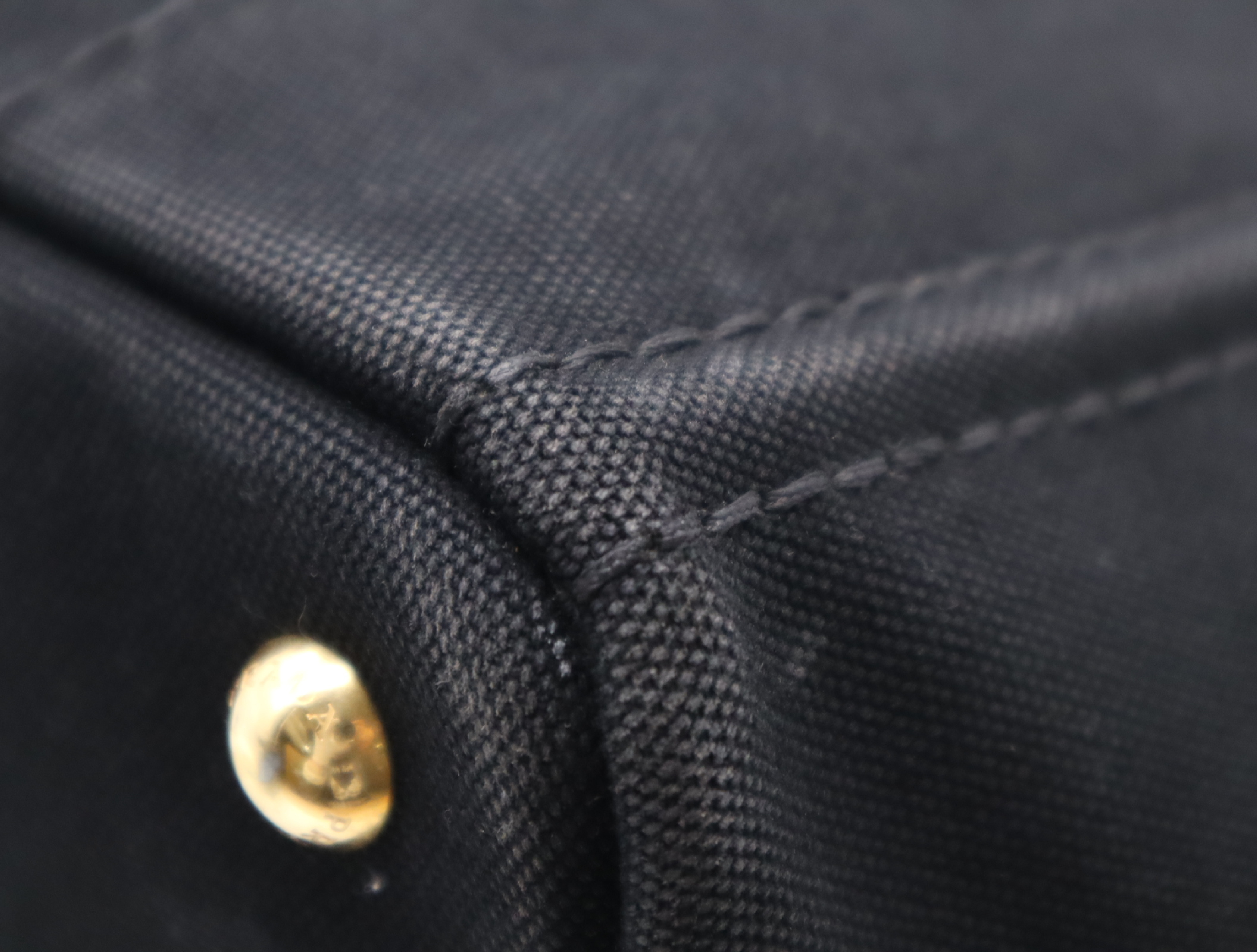 Canvas Canapa Tote Bag MINI Black with Gold Hardware and Handle — view 7