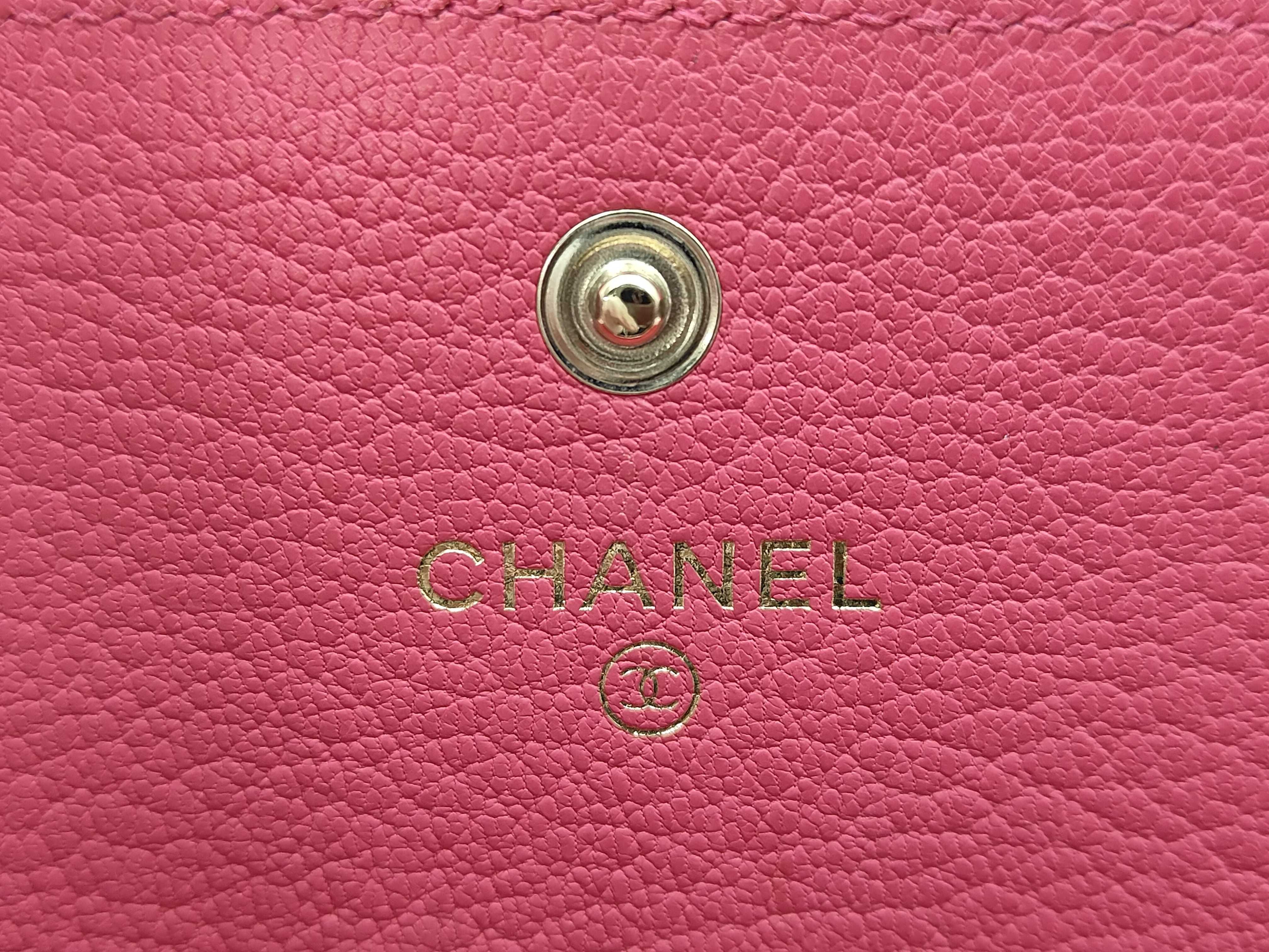Caviar Skin Wallet Coco Mark Pink Wallet — view 14