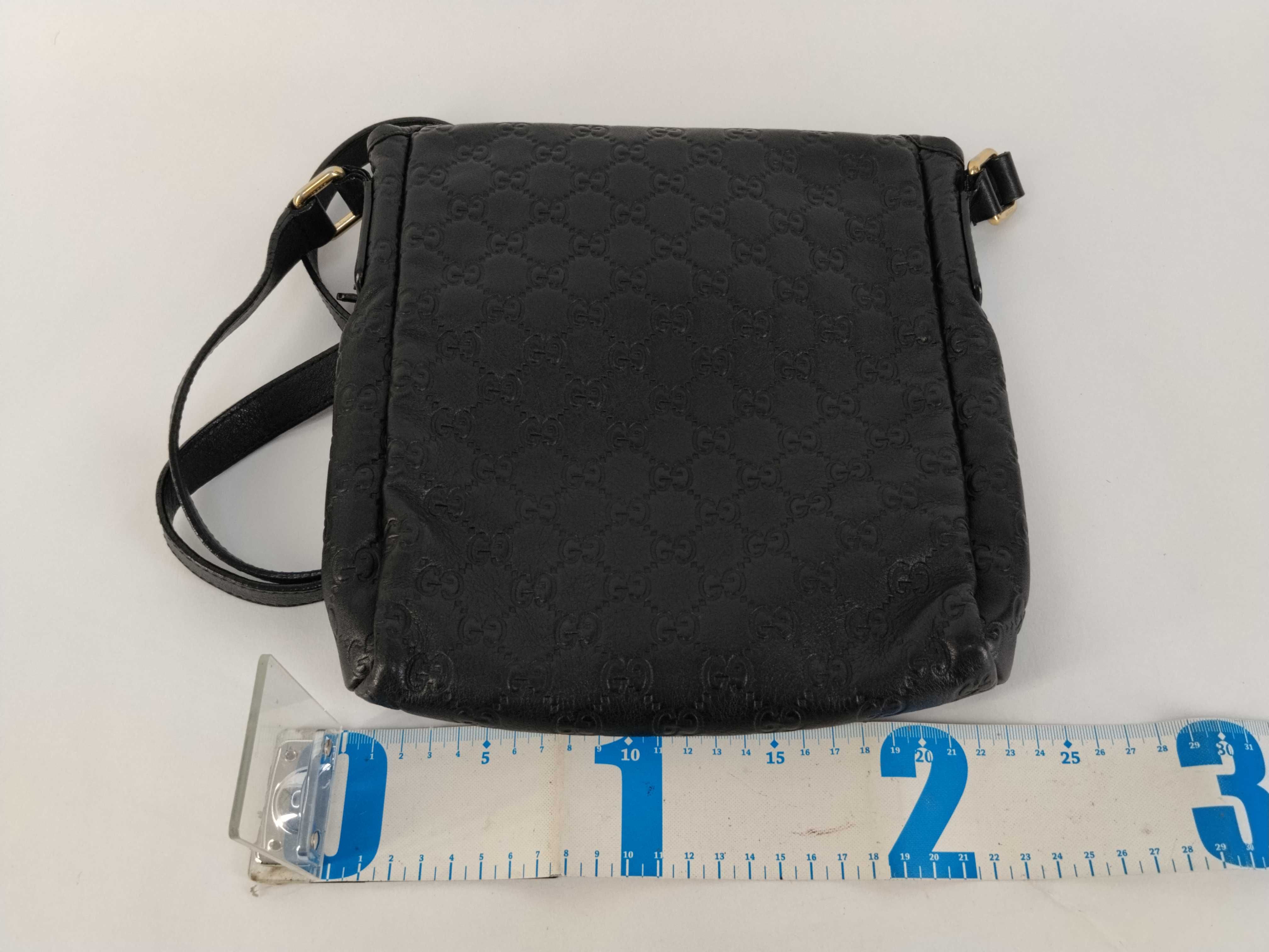 Guccissima Leather Shoulder Bag, Black, 223666 — view 2