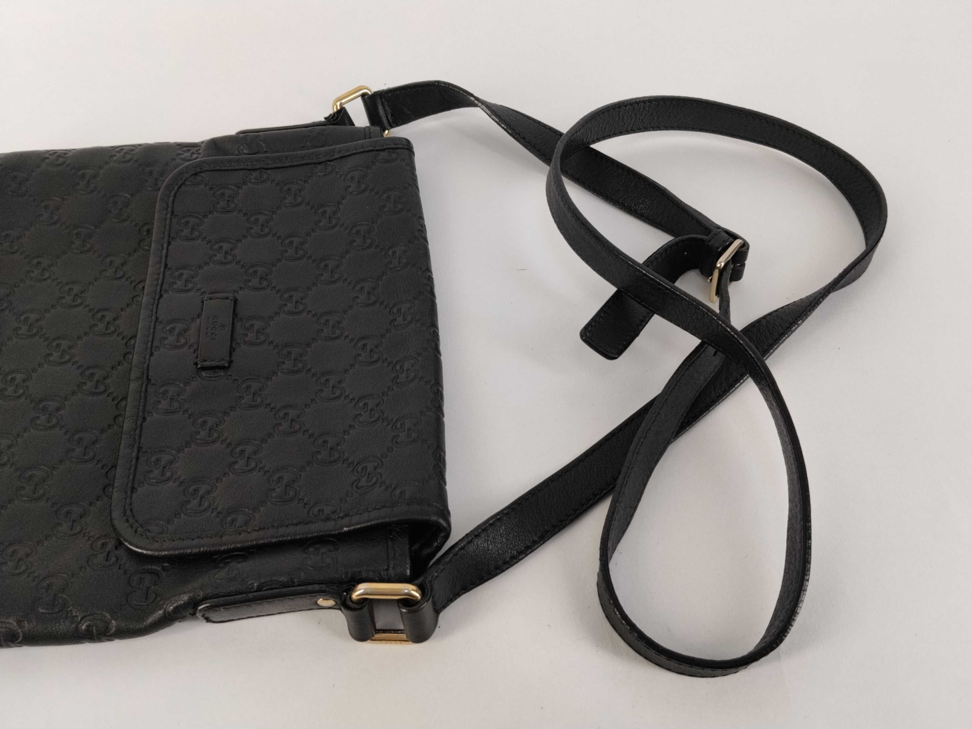 Guccissima Leather Shoulder Bag, Black, 223666 — view 3