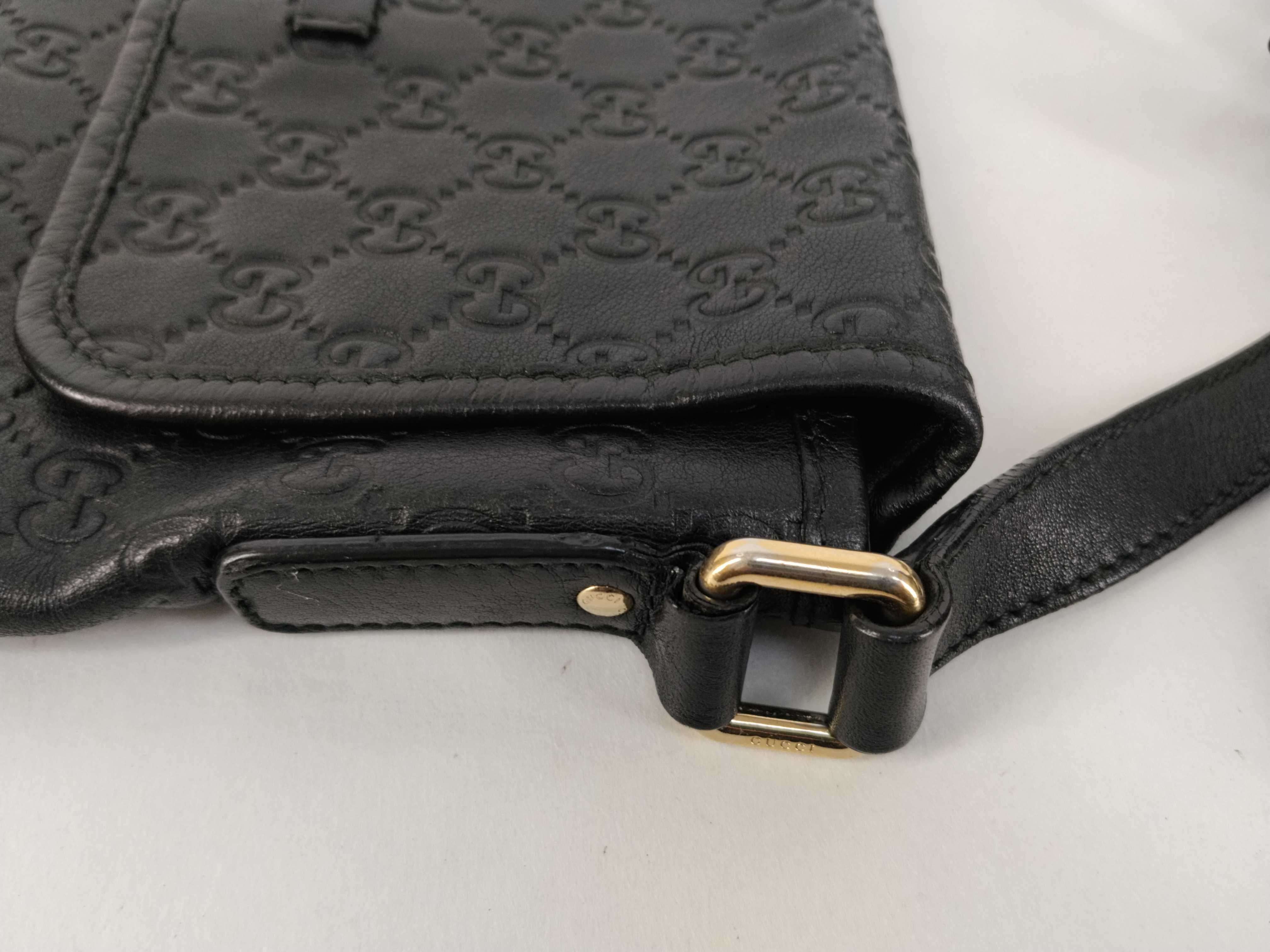 Guccissima Leather Shoulder Bag, Black, 223666 — view 5