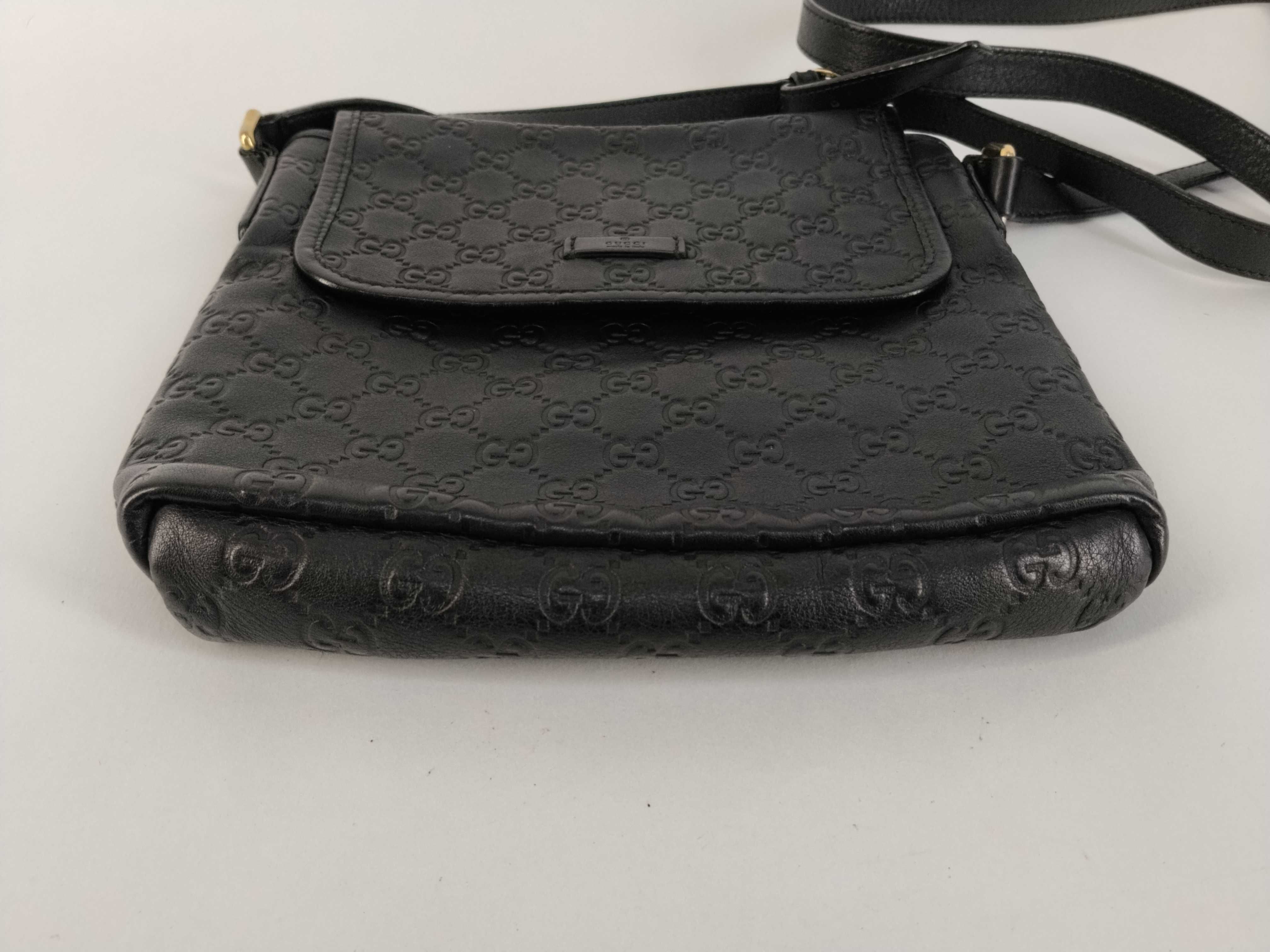 Guccissima Leather Shoulder Bag, Black, 223666 — view 7