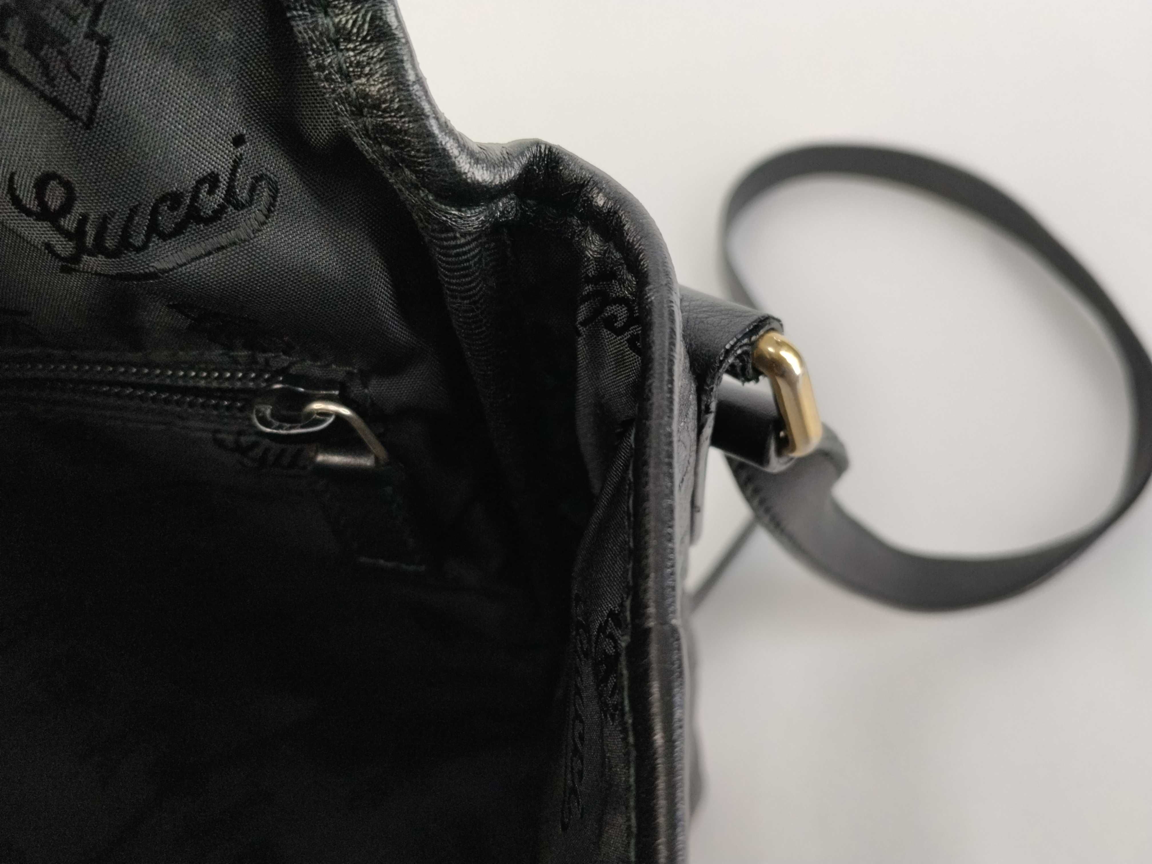 Guccissima Leather Shoulder Bag, Black, 223666 — view 10