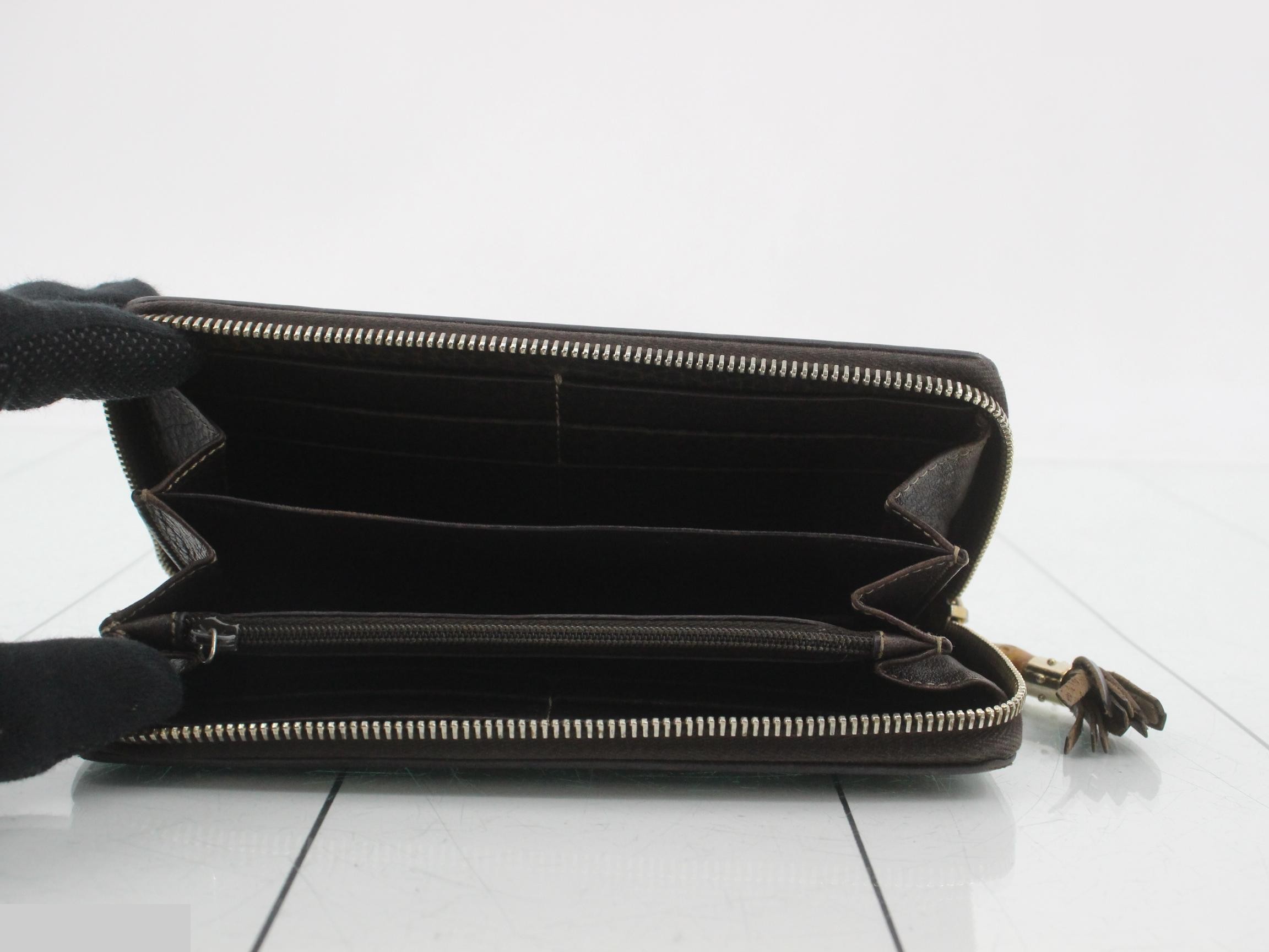 GG Canvas Bamboo Tassel Round Zip Long Wallet — view 4