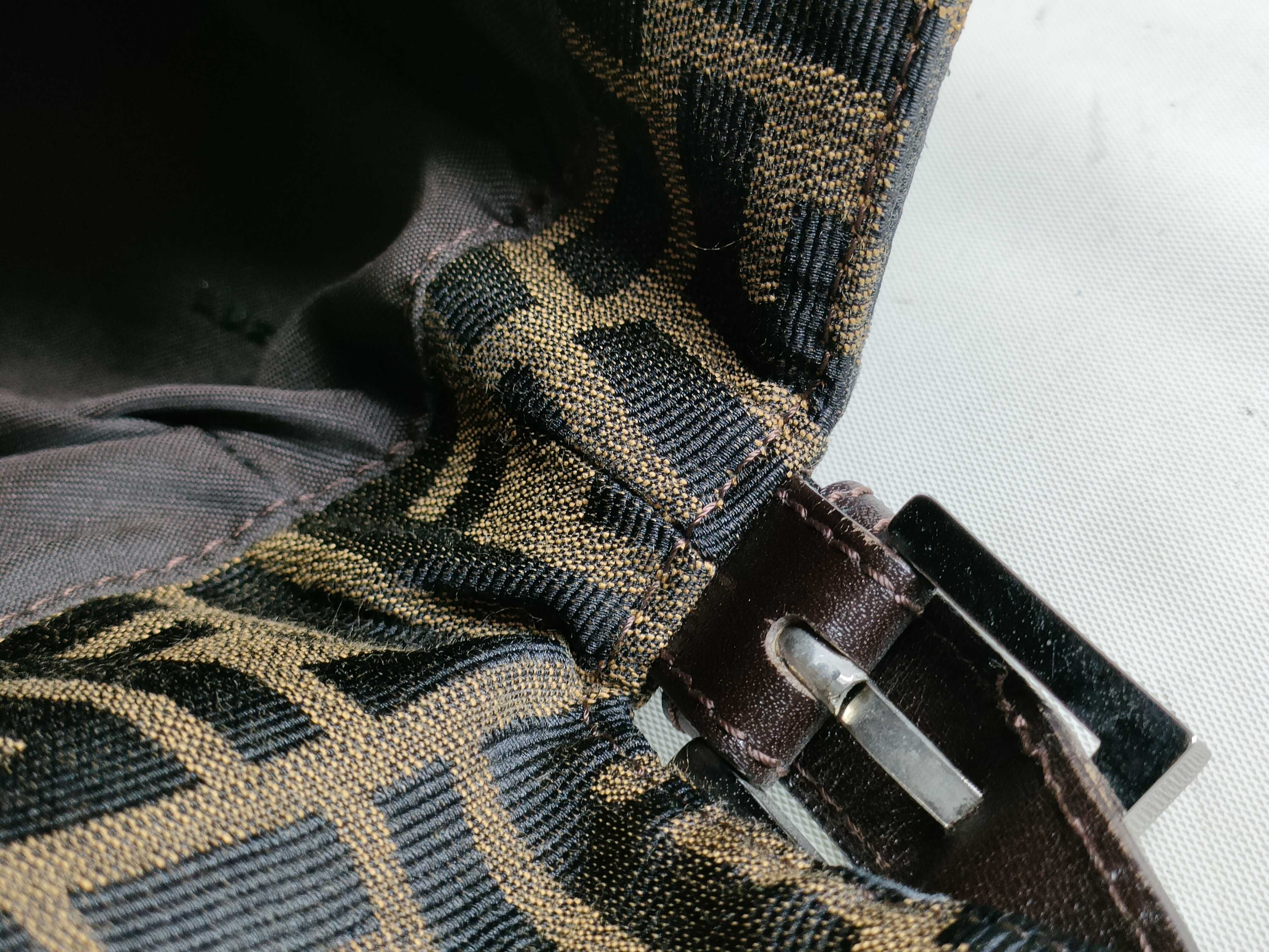 Zucca pattern Fendi Zucca Mamma Bucket Canvas x Leather Shoulder Bag — view 11