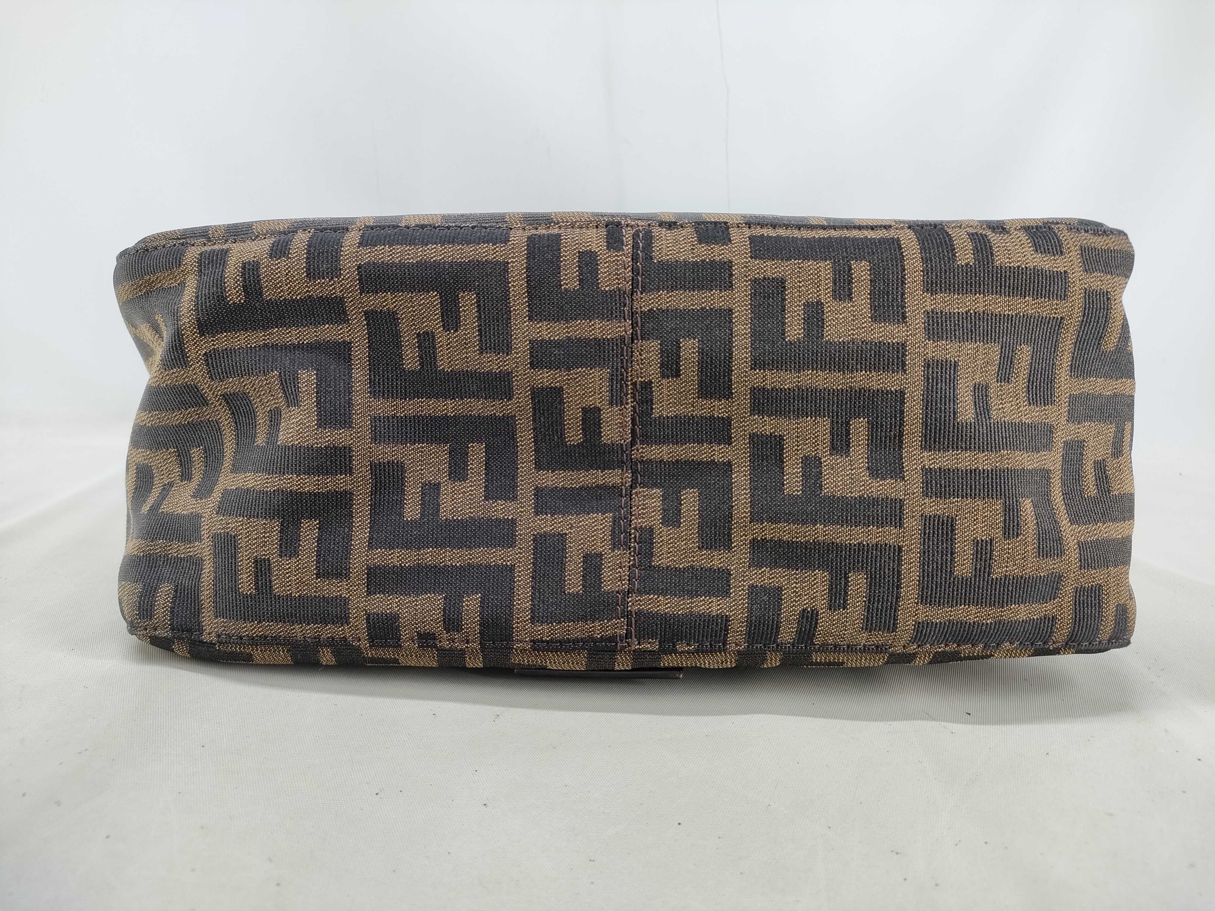 Zucca pattern Fendi Zucca Mamma Bucket Canvas x Leather Shoulder Bag — view 3