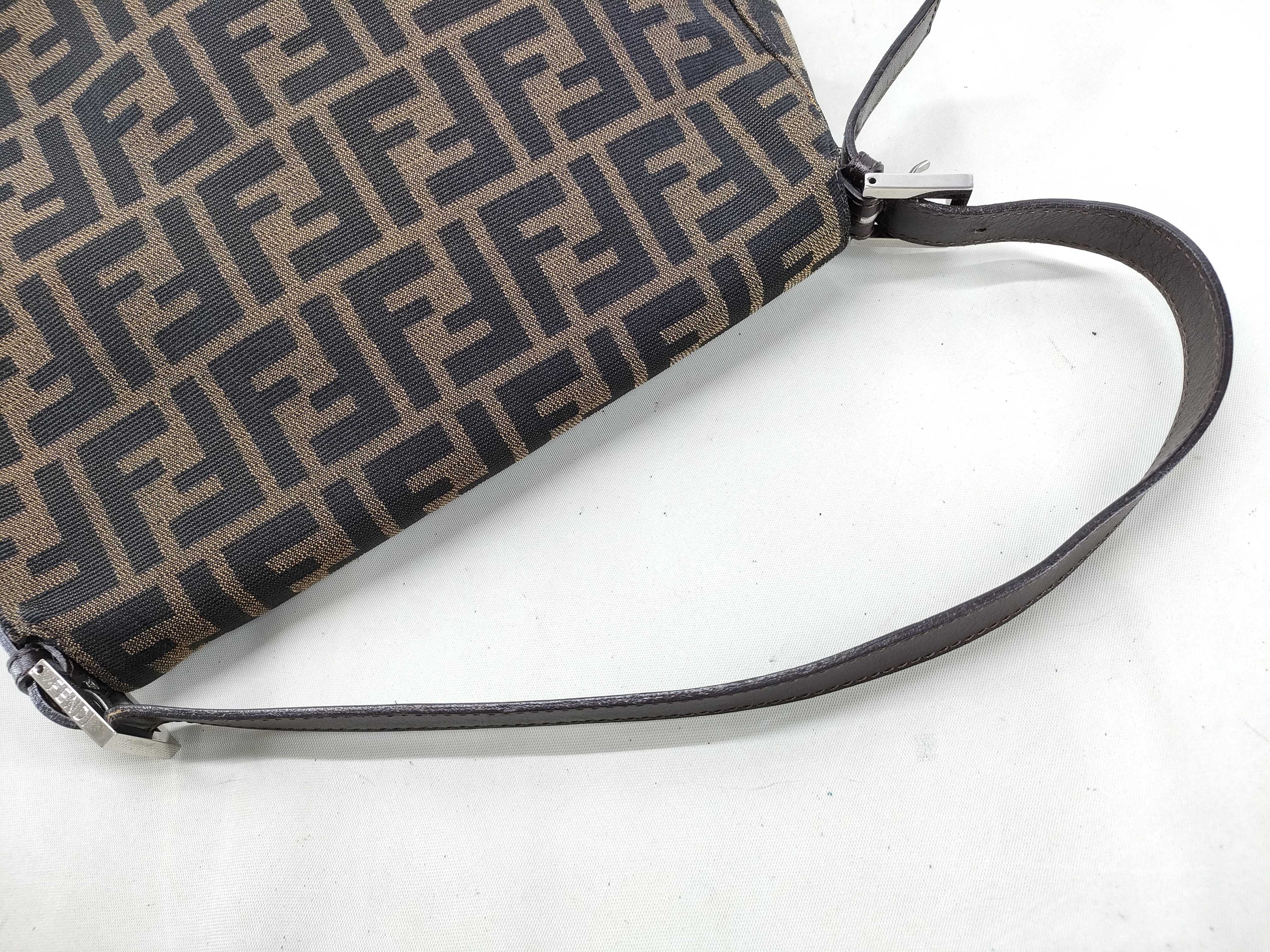 Zucca pattern Fendi Zucca Mamma Bucket Canvas x Leather Shoulder Bag — view 5