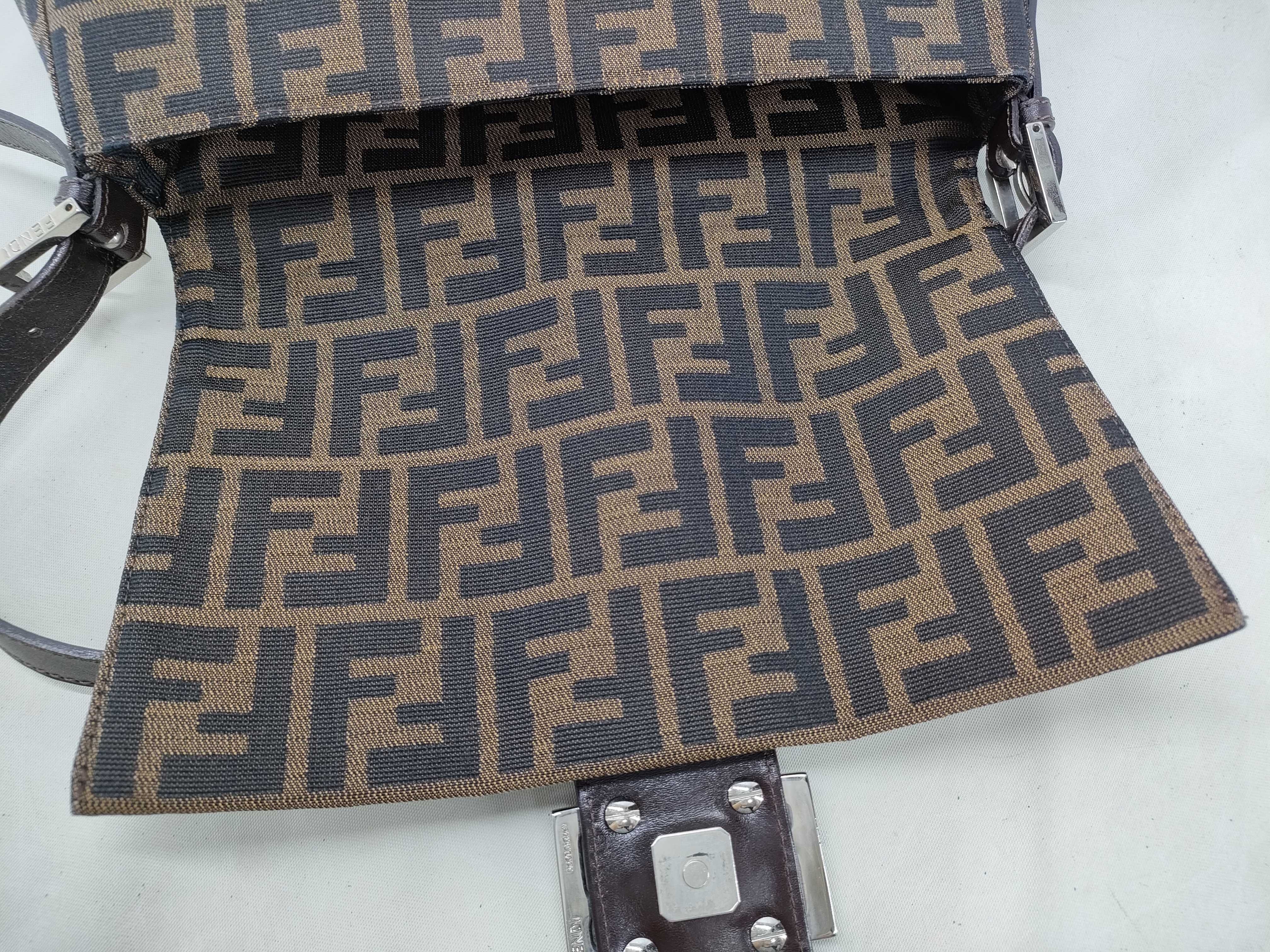 Zucca pattern Fendi Zucca Mamma Bucket Canvas x Leather Shoulder Bag — view 8