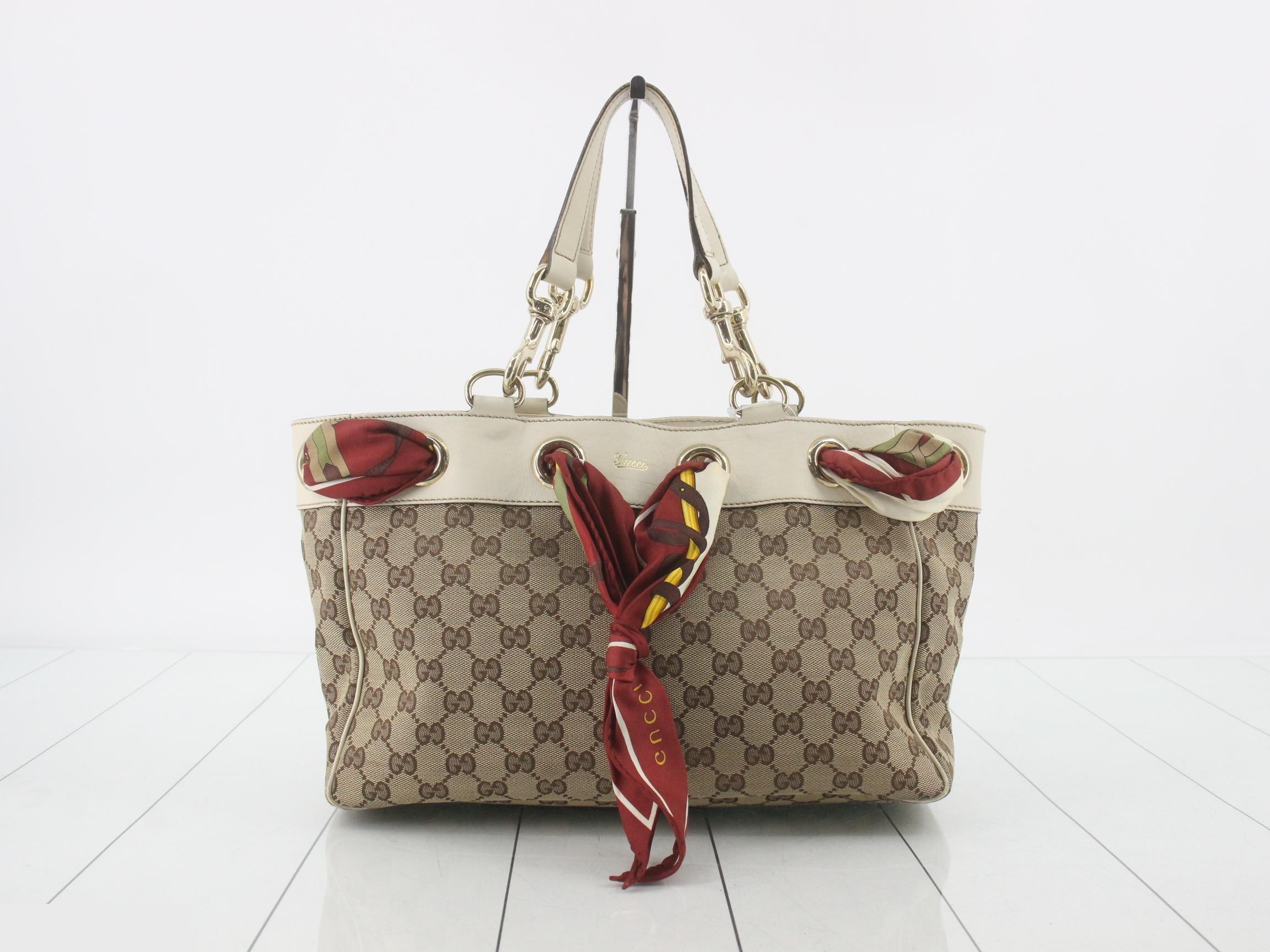 GG Canvas Scarf Shoulder Bag