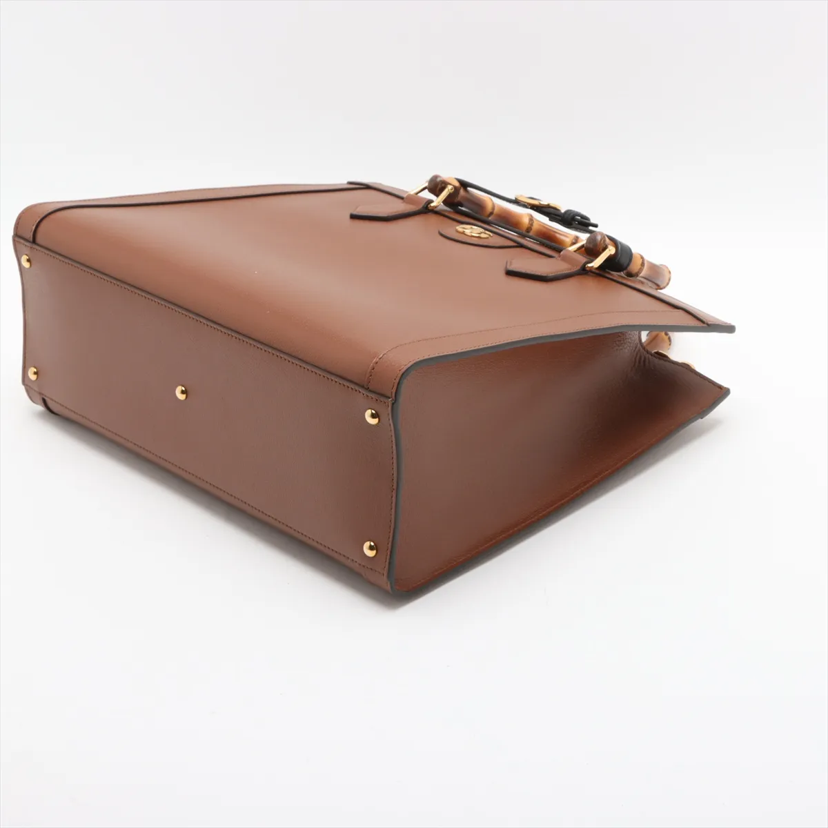 Bamboo Diana Leather 2-Way Handbag, Brown, 678842 — view 3