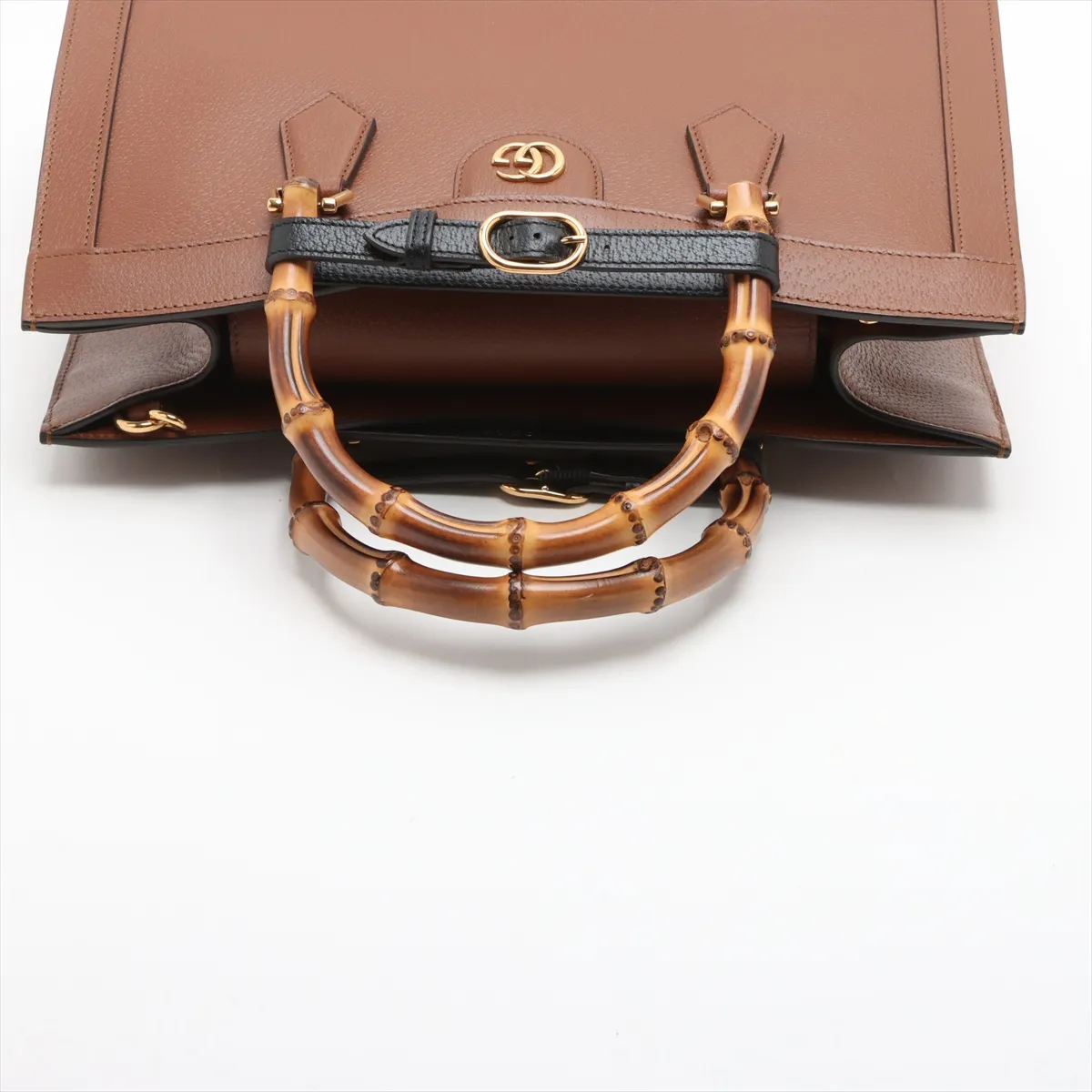 Bamboo Diana Leather 2-Way Handbag, Brown, 678842 — view 5