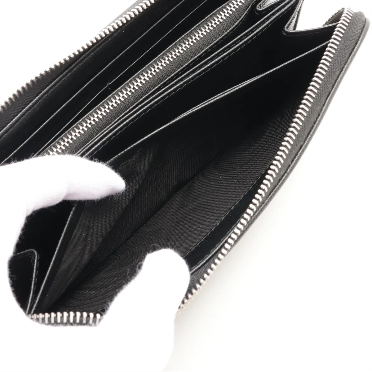 Tessuto Triangle Logo 1ML506 Nylon Round Zip Wallet Black — view 9