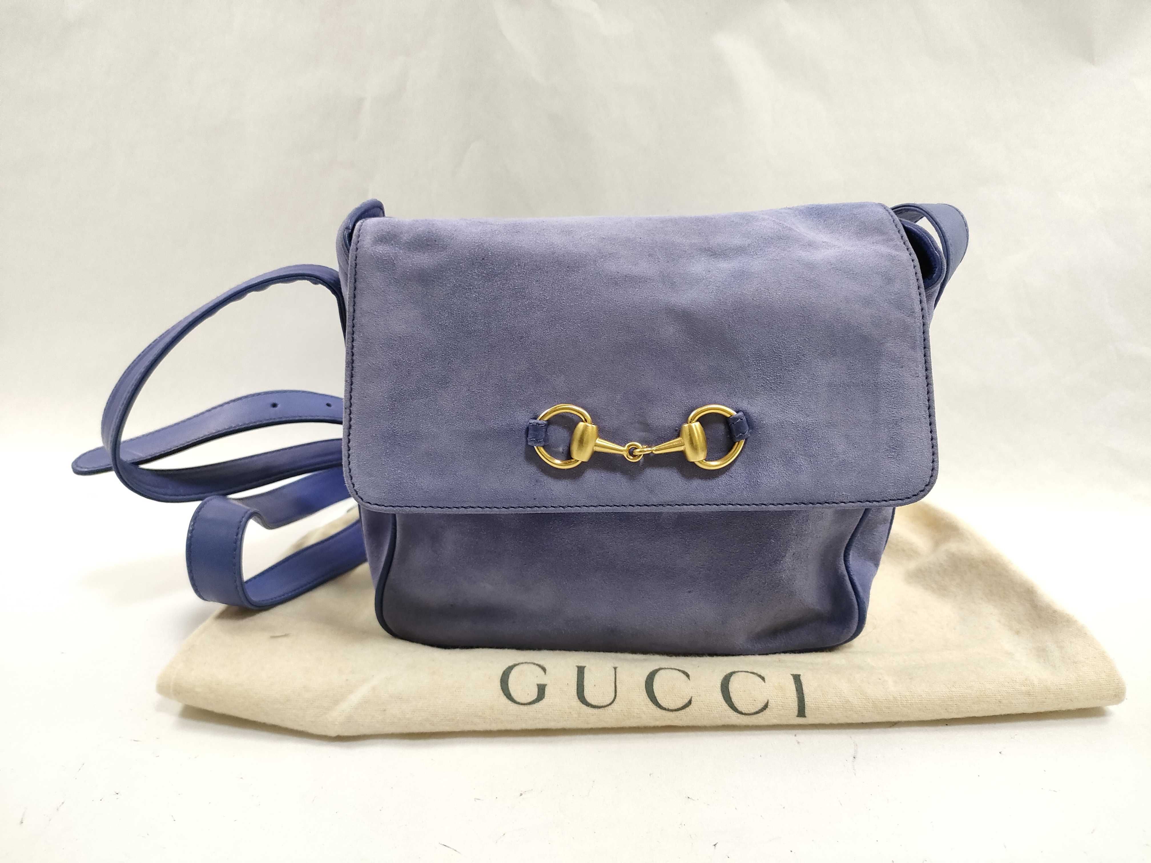 Suede Shoulder Bag with Horsebit Design