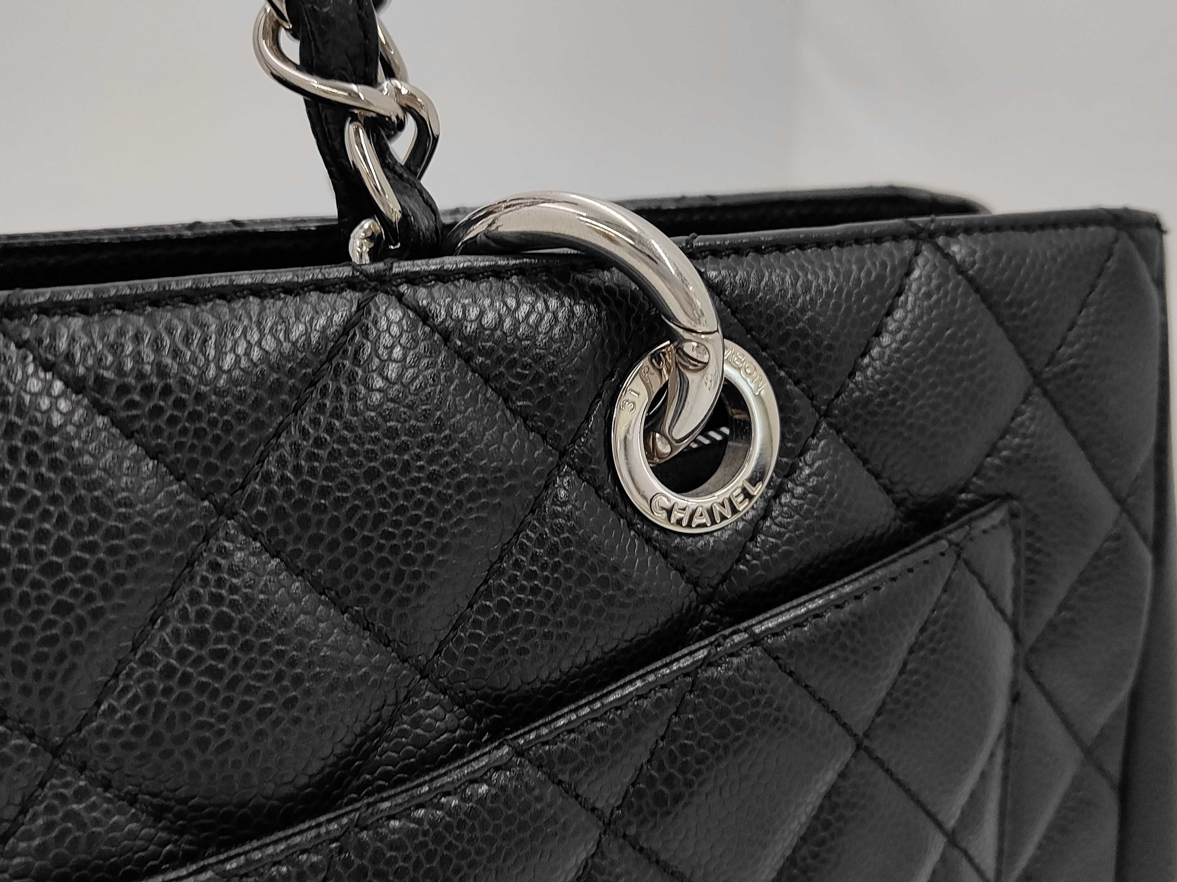 Matelasse GST caviar skin tote bag black tote bag — view 3