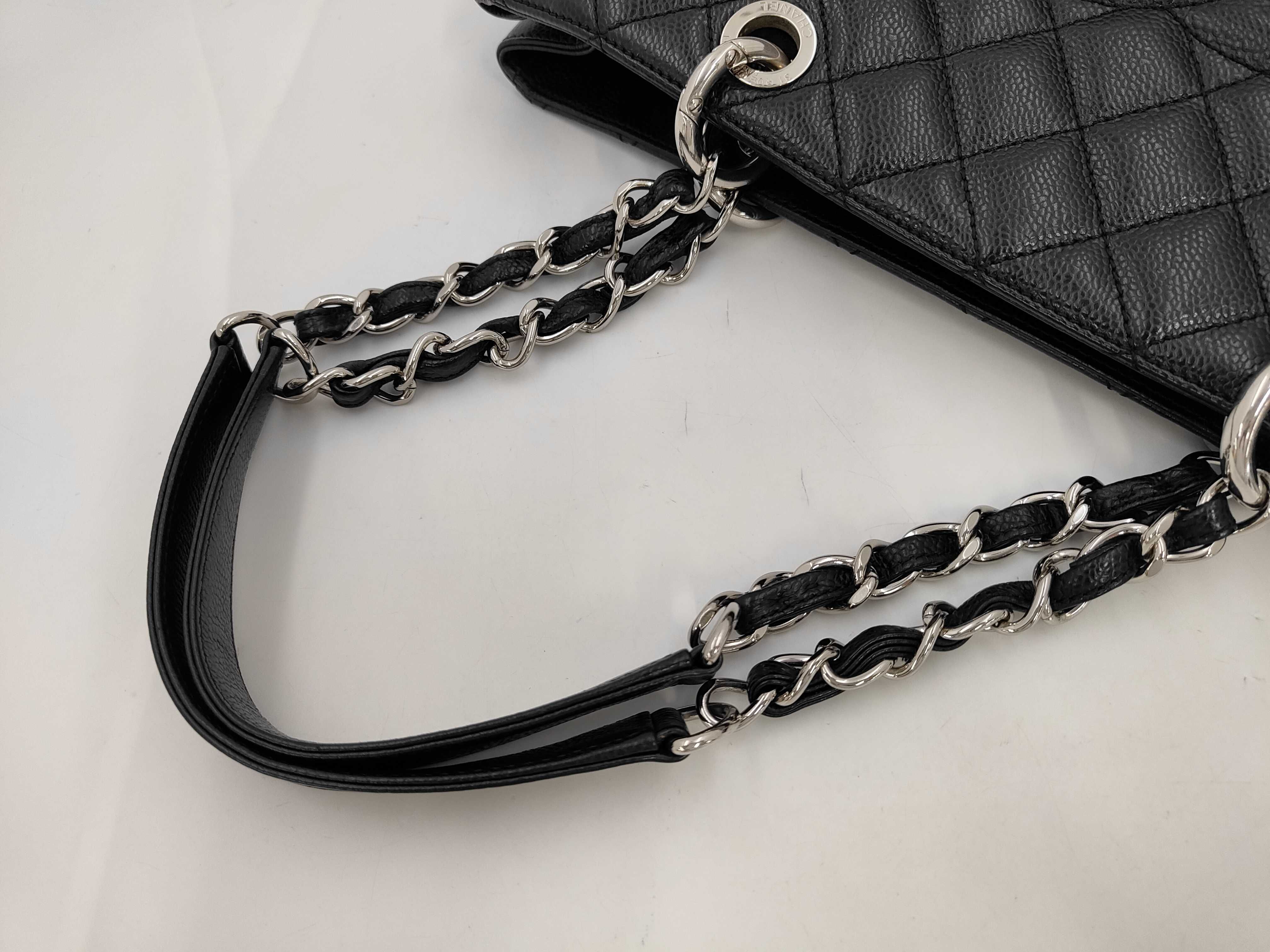 Matelasse GST caviar skin tote bag black tote bag — view 4