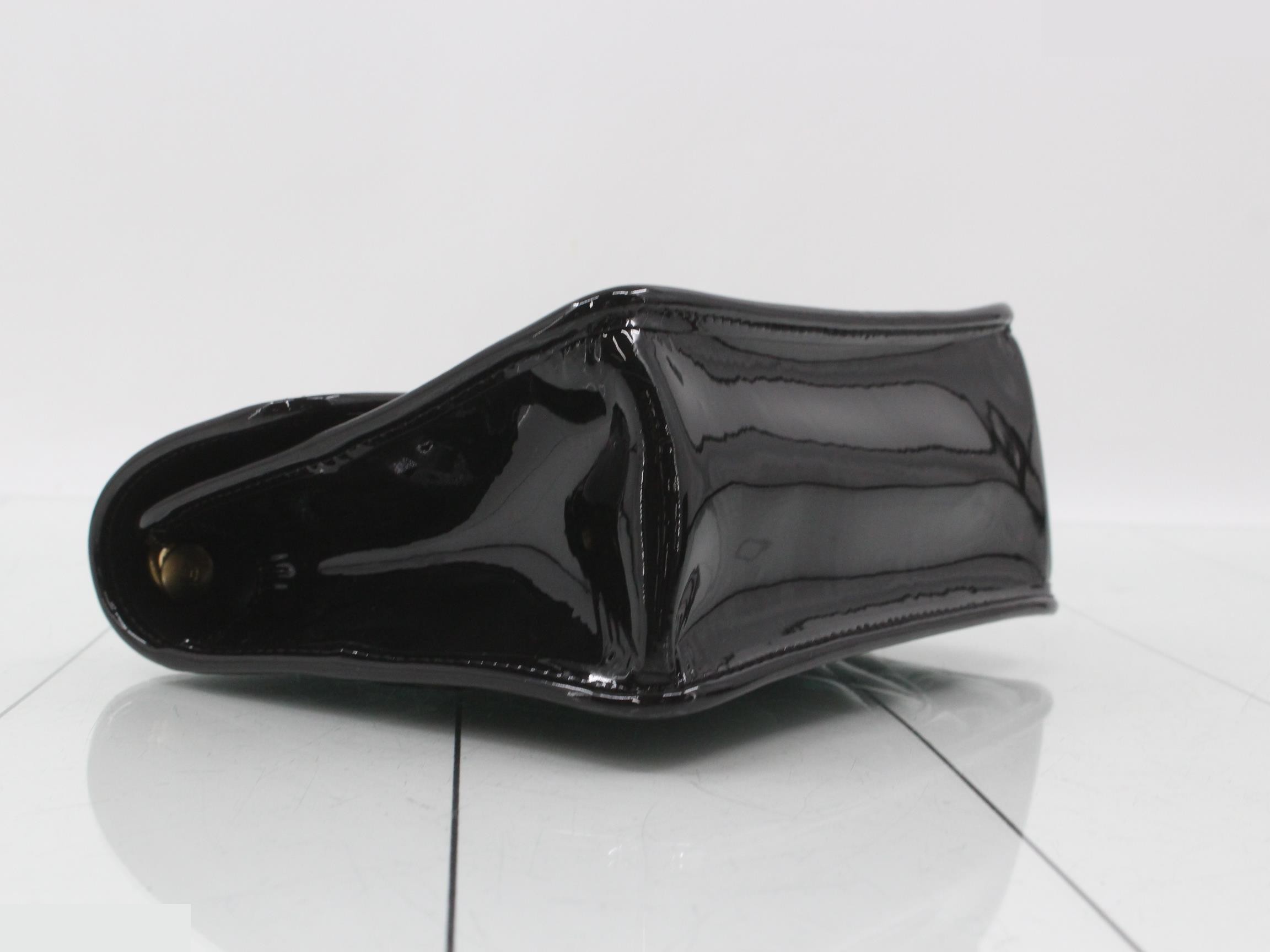 Enamel Coco Mark Chain Shoulder Bag, Black — view 5