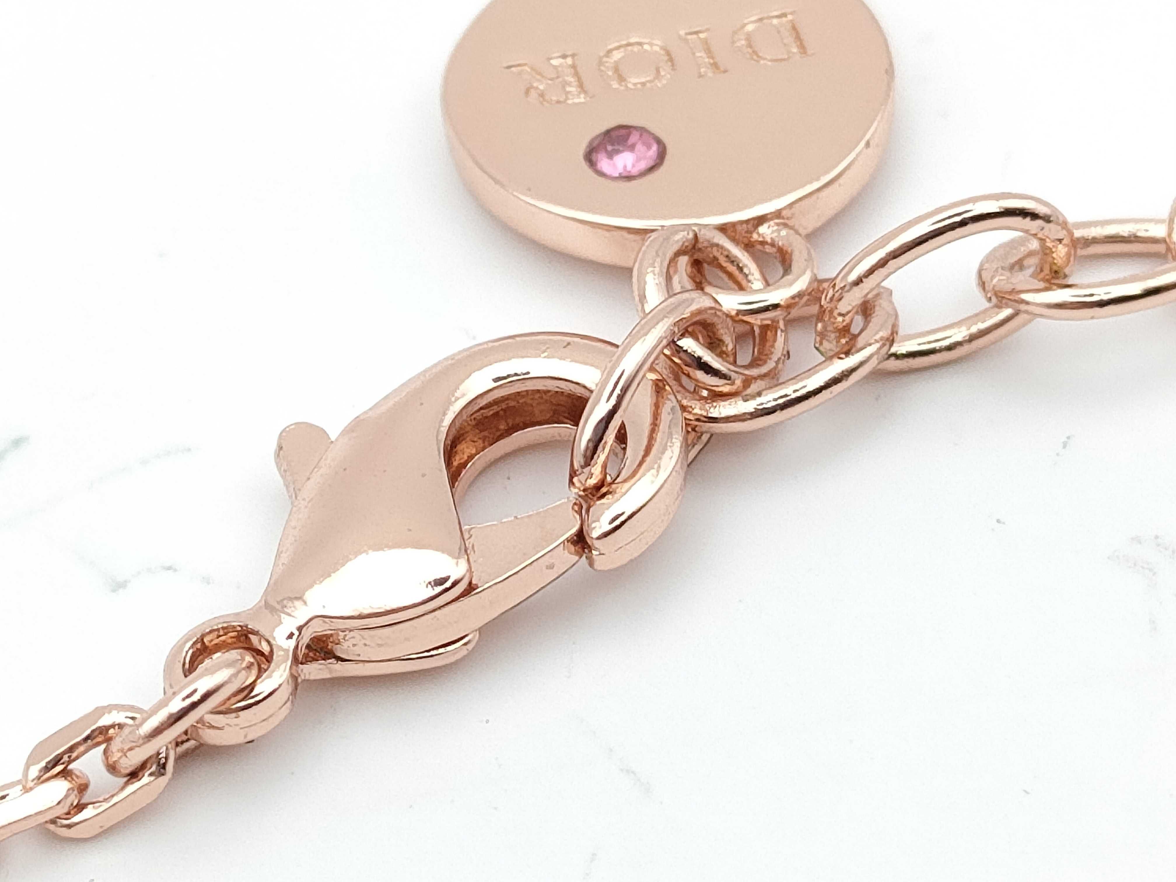 Rhinestone Logo Bracelet, Pink Gold, 21.5cm (Bracelet/Bangle) — view 2