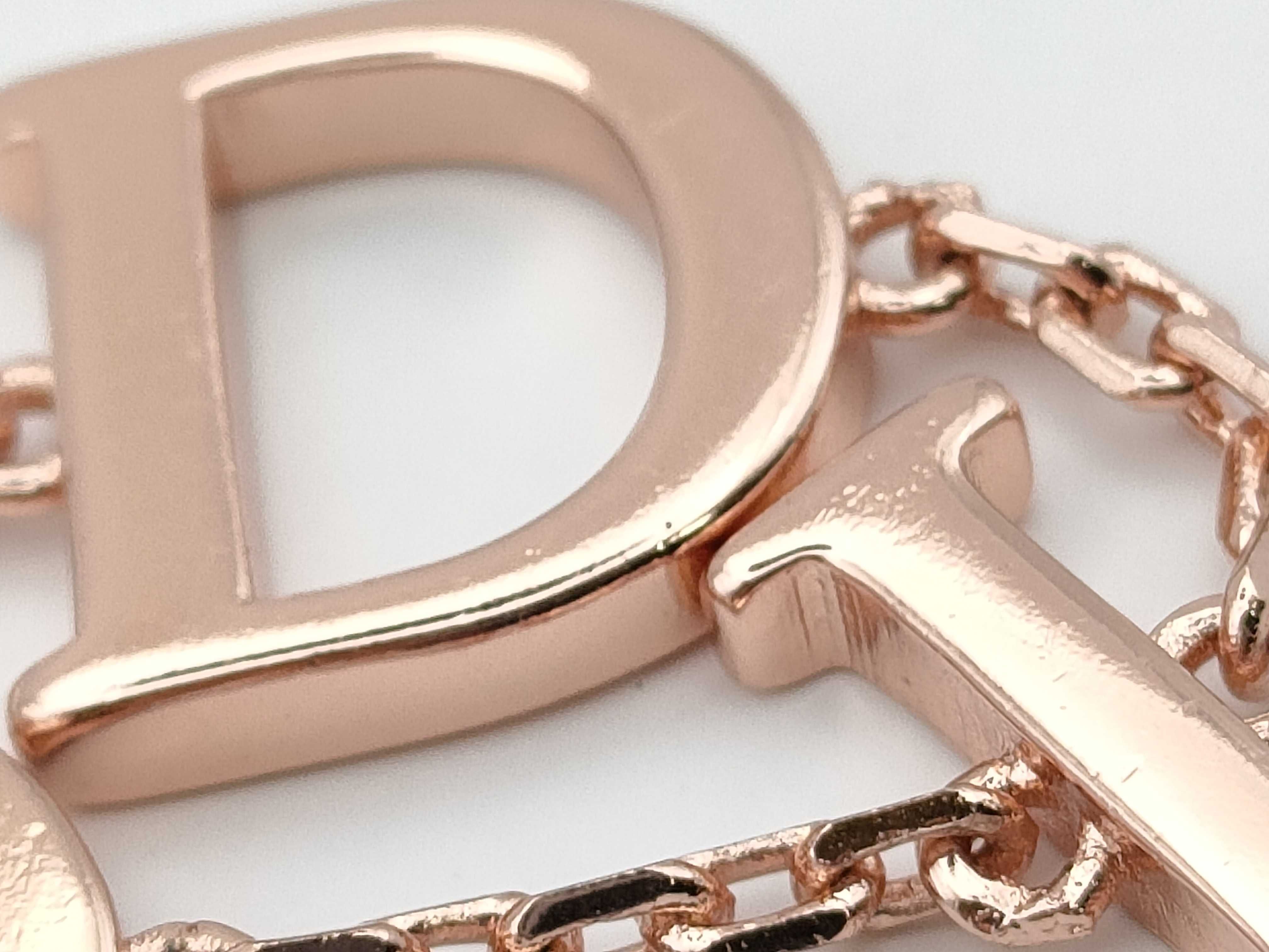 Rhinestone Logo Bracelet, Pink Gold, 21.5cm (Bracelet/Bangle) — view 7