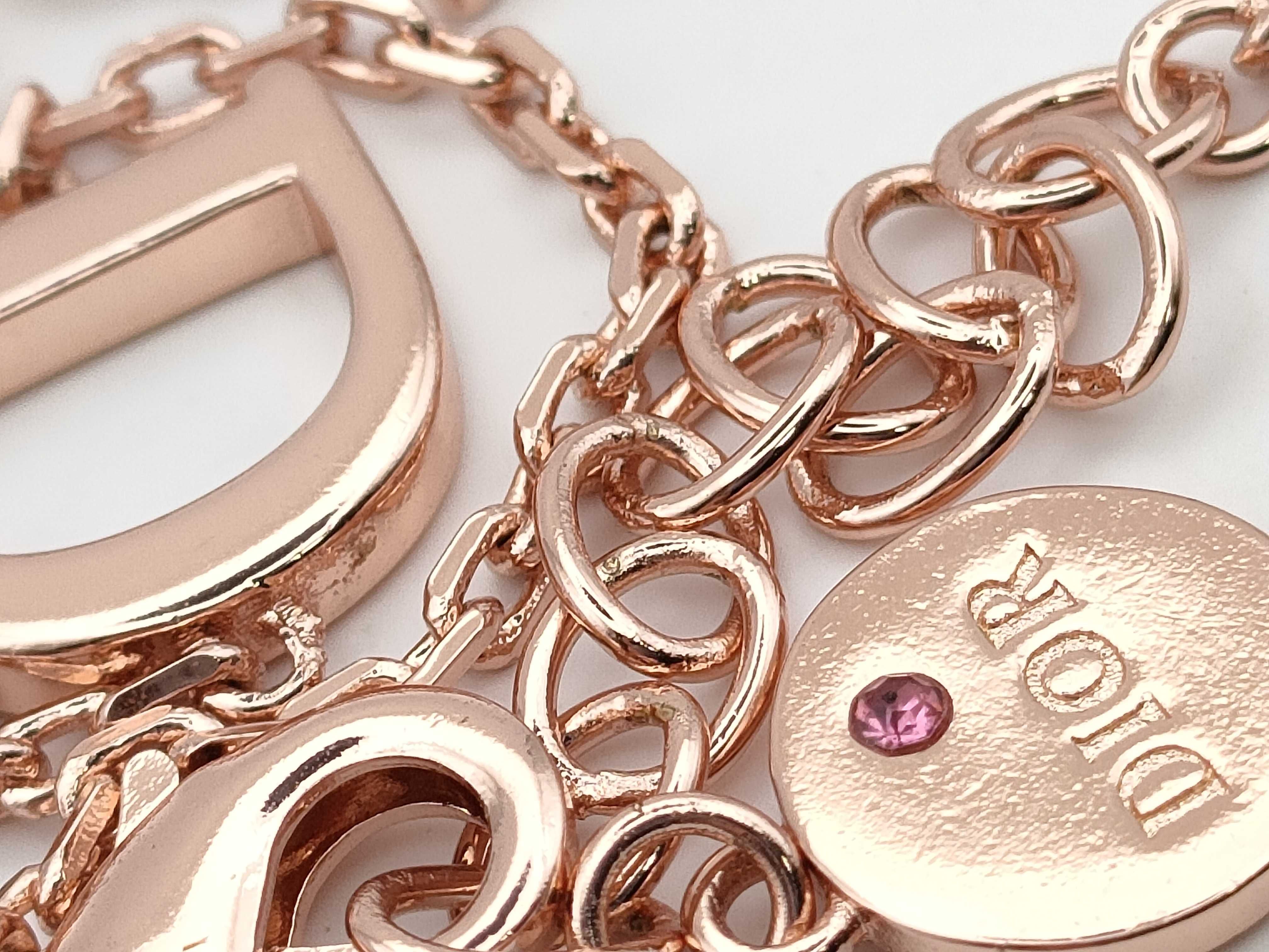 Rhinestone Logo Bracelet, Pink Gold, 21.5cm (Bracelet/Bangle) — view 9