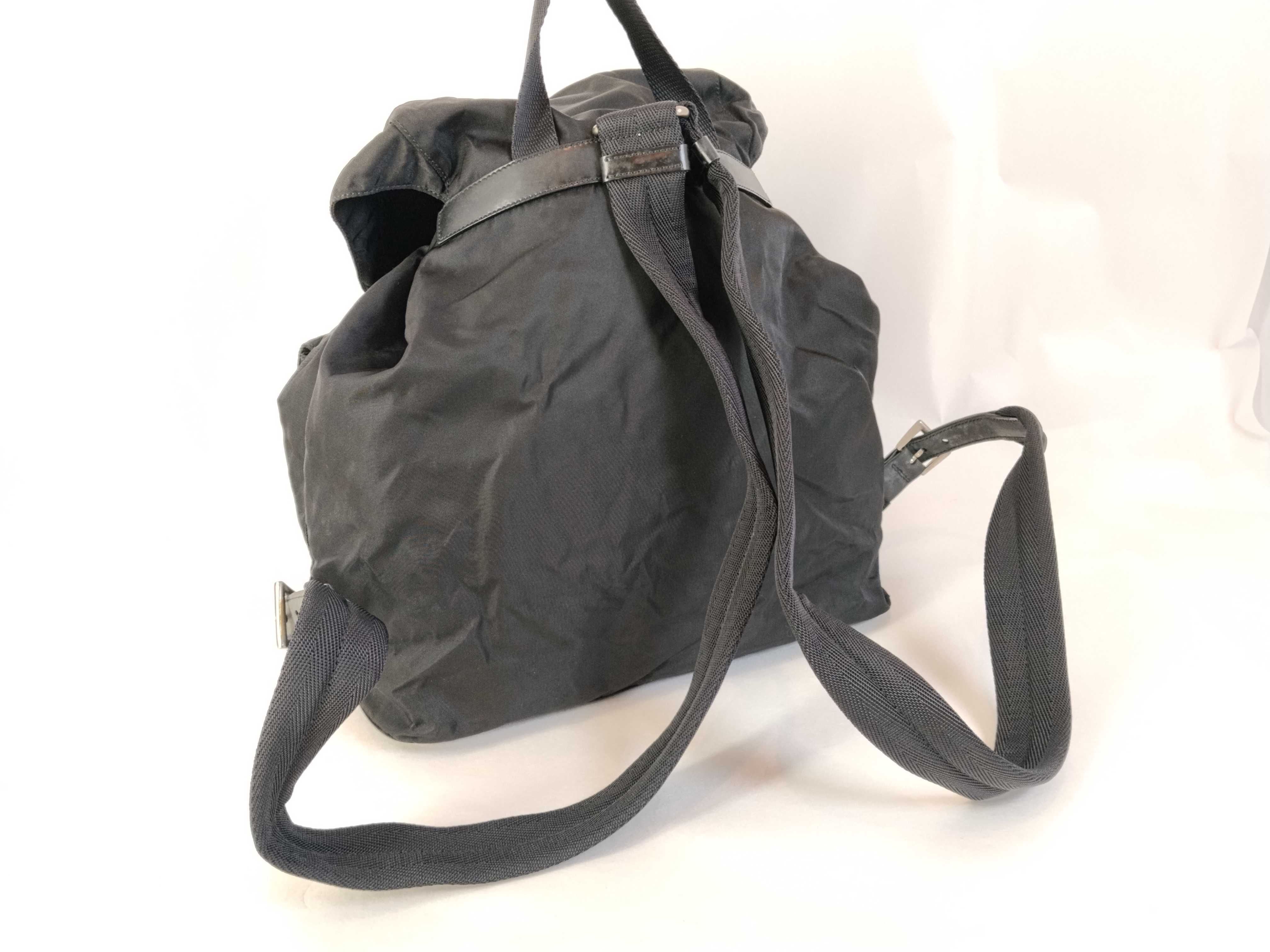 Backpack, Triangle Logo, Black, with Dust Bag and Guarantee Card — view 3