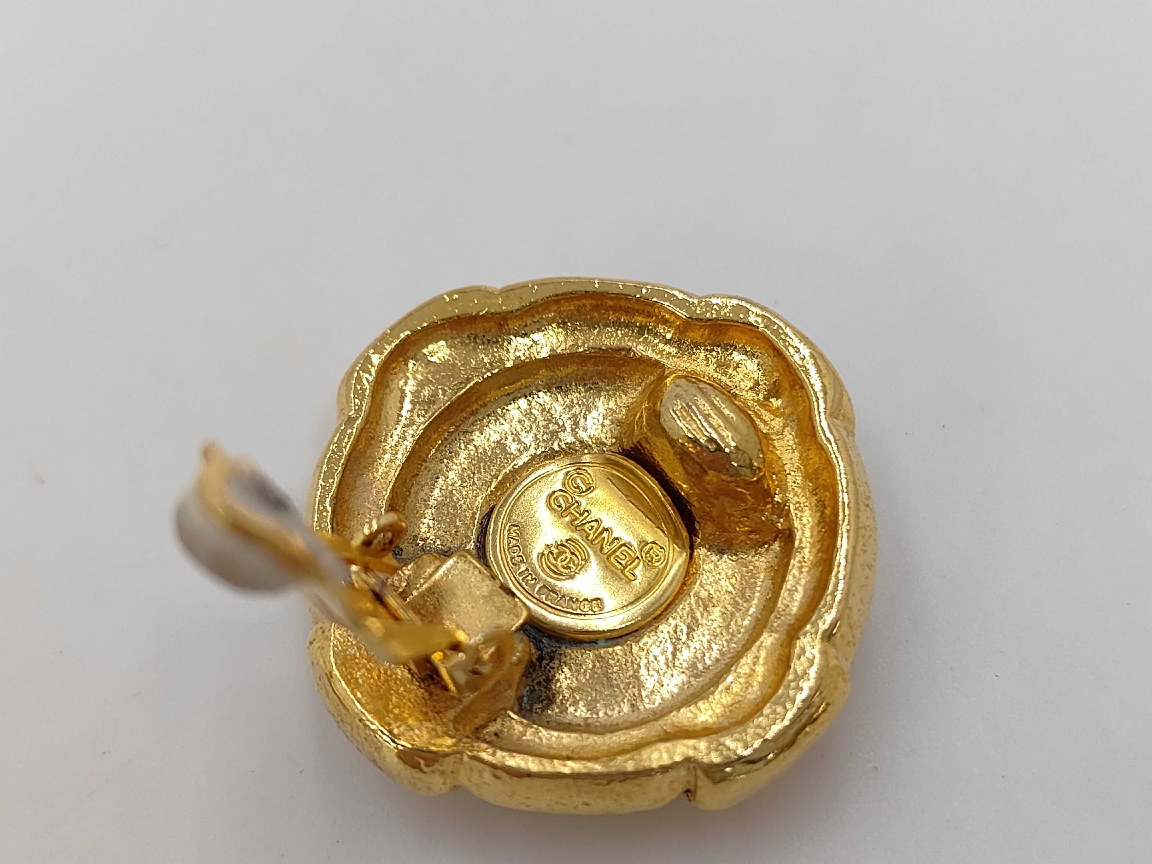 Gold Plated Coco Mark Round Earrings — view 5