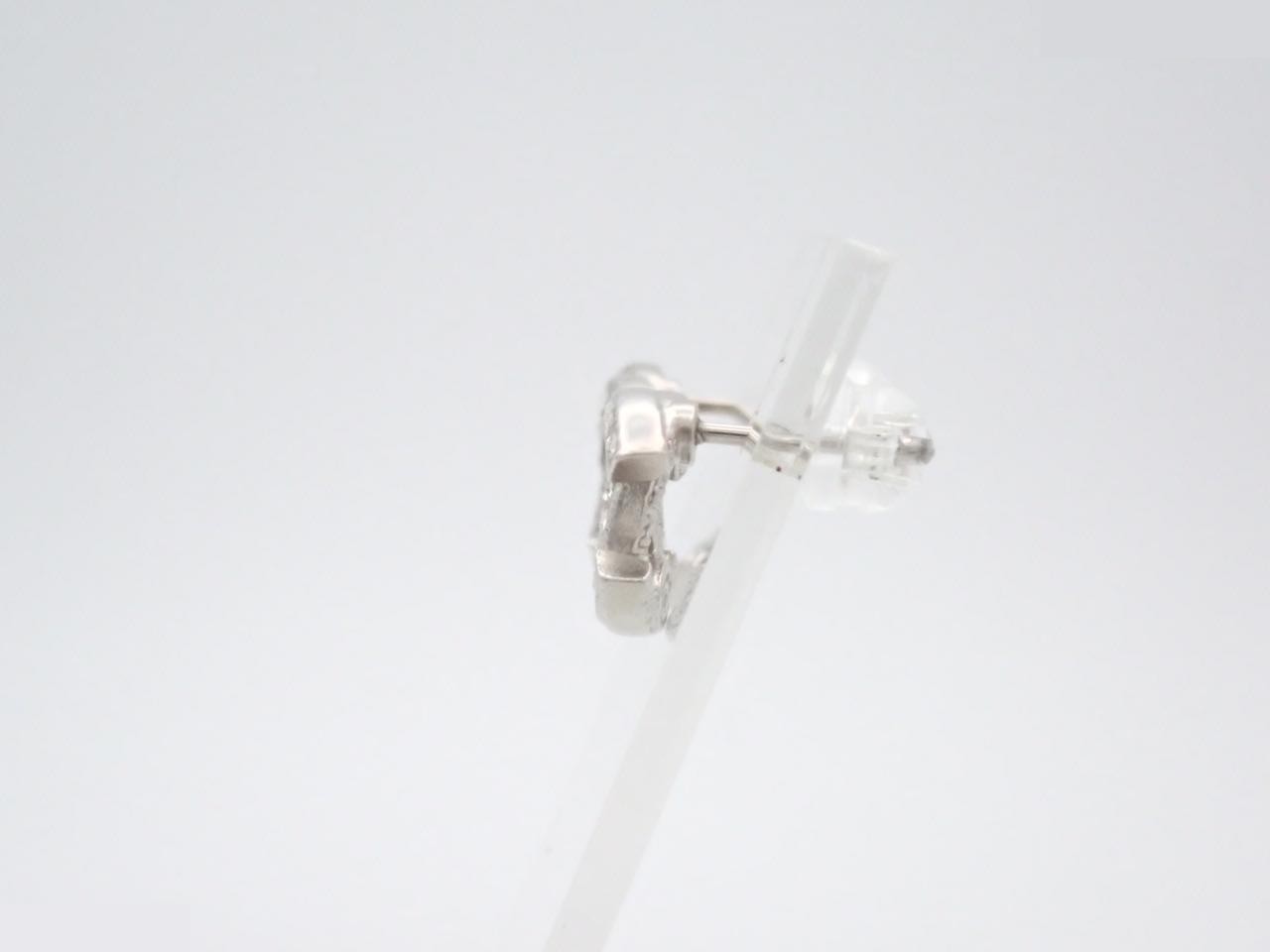 earrings, Coco Mark design, rhinestones, silver, F17V, width 1.3cm — view 3