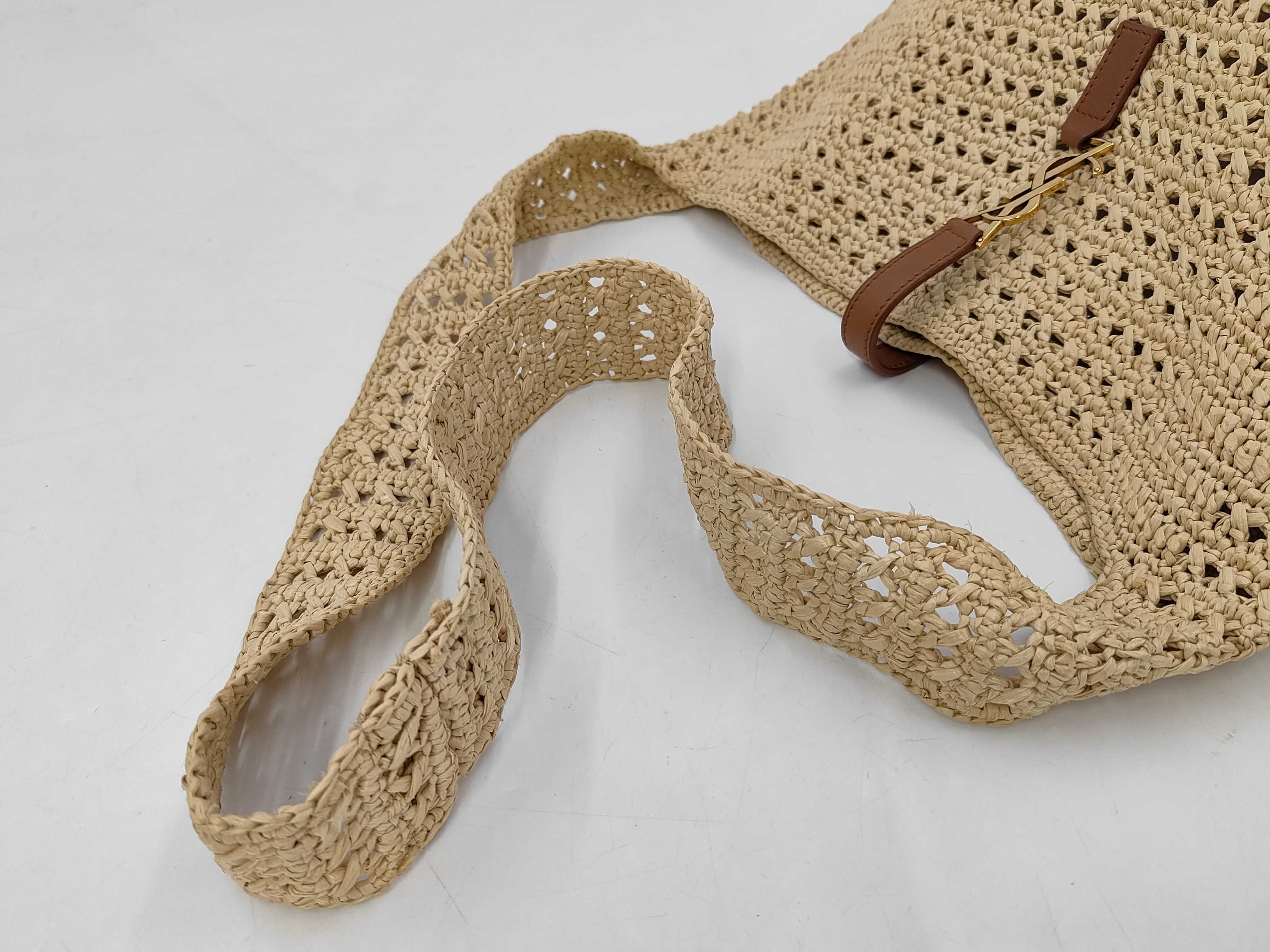 Hobo Raffia Shoulder Bag, Beige, 690941 (Bag) — view 3