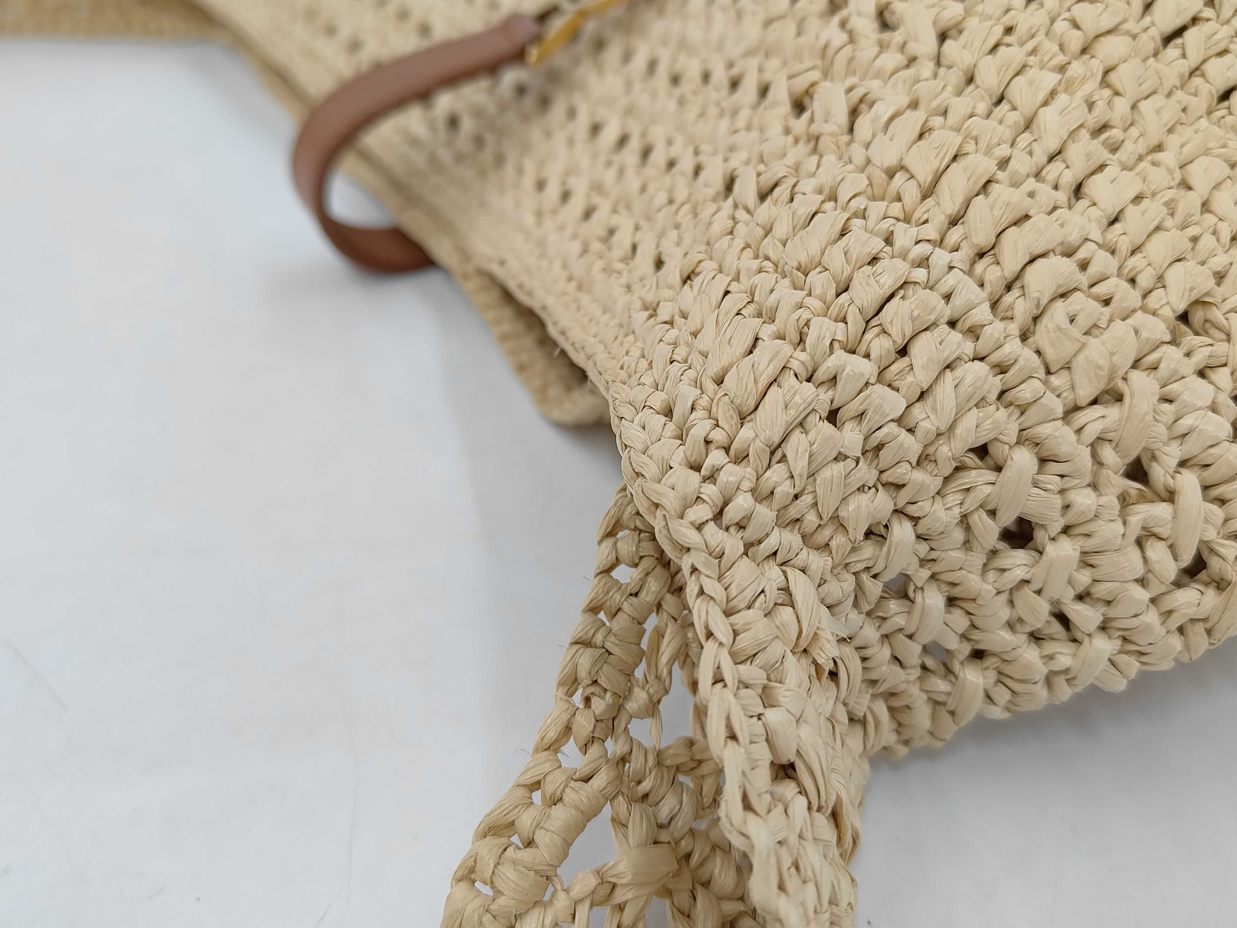 Hobo Raffia Shoulder Bag, Beige, 690941 (Bag) — view 5