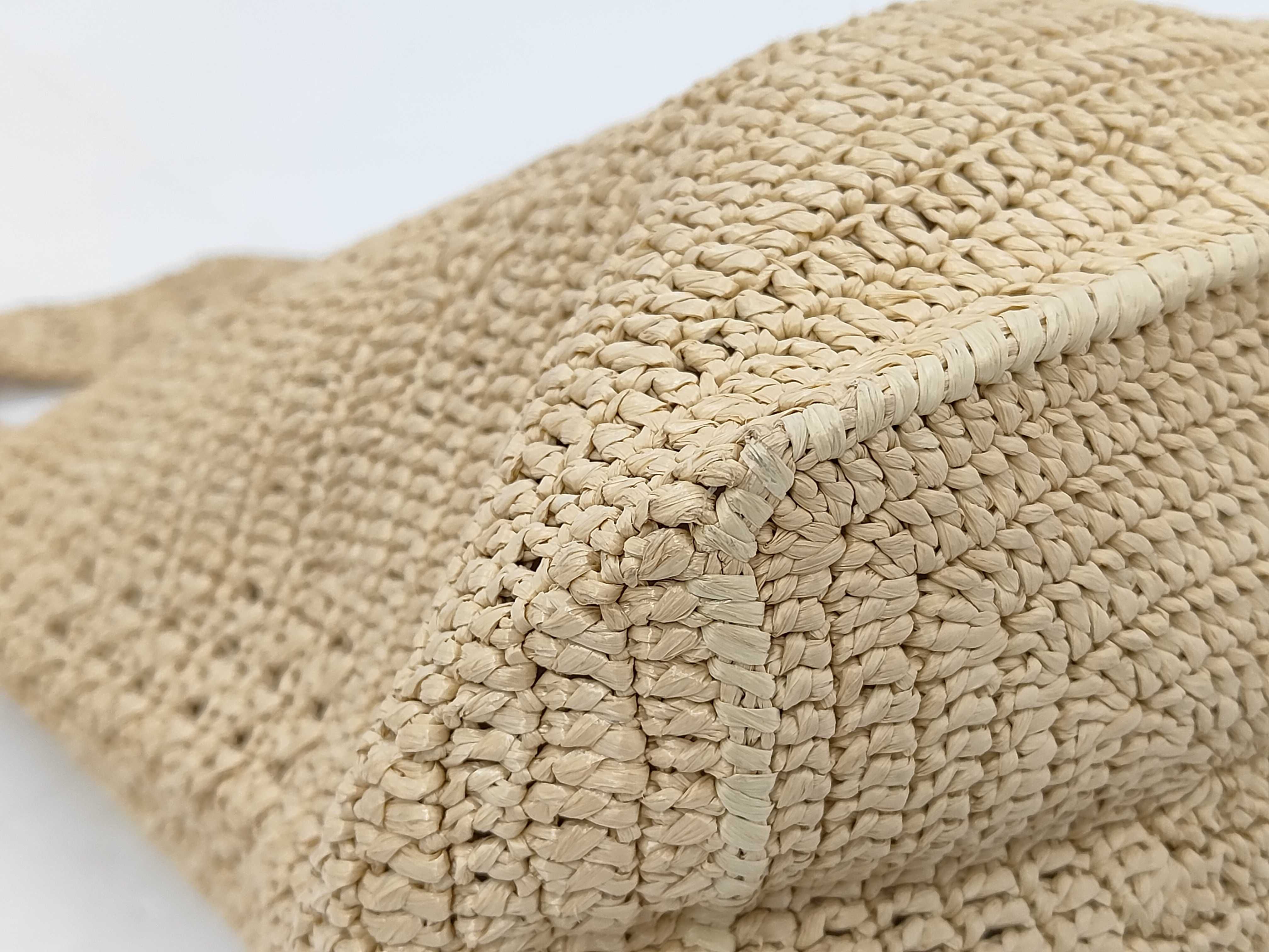 Hobo Raffia Shoulder Bag, Beige, 690941 (Bag) — view 6