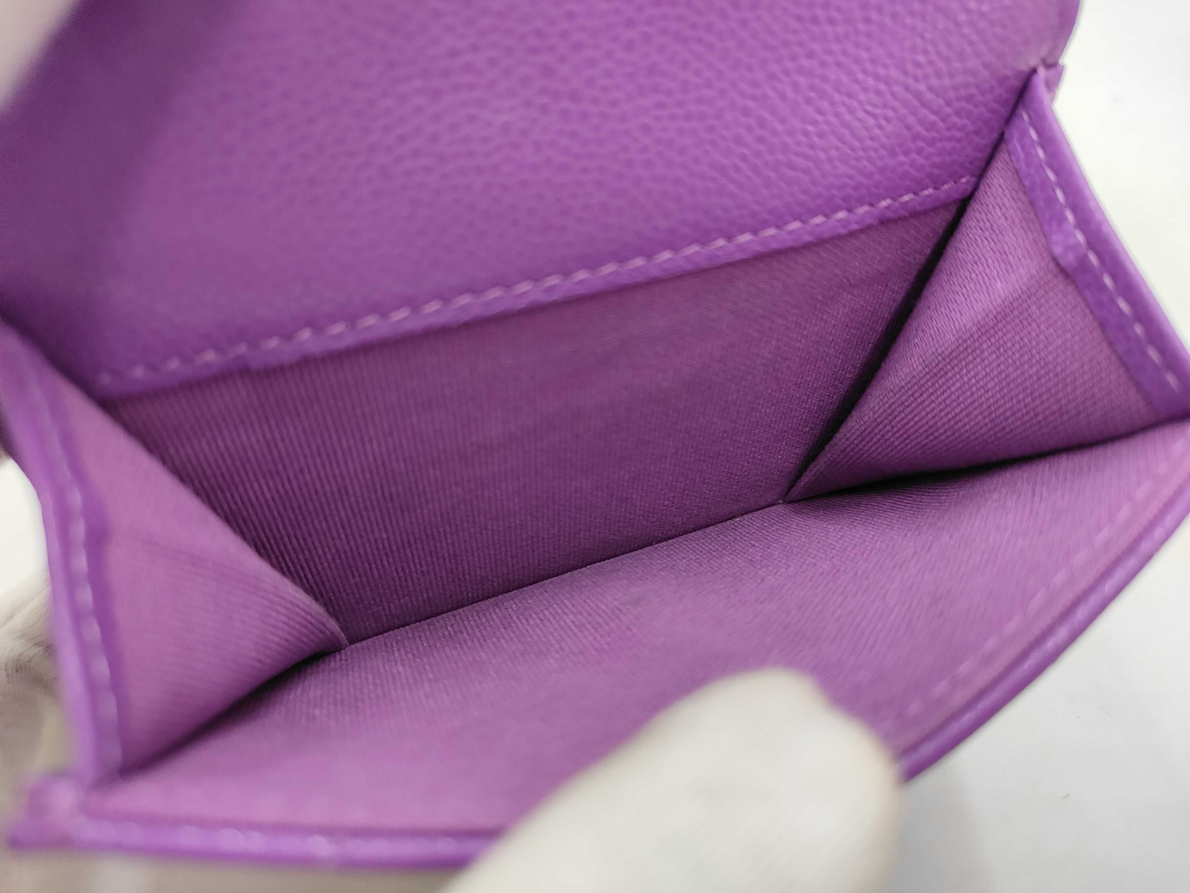 Tri-fold Wallet, Caviar Leather, Coco Mark, Random Number, Purple Wallet — view 4