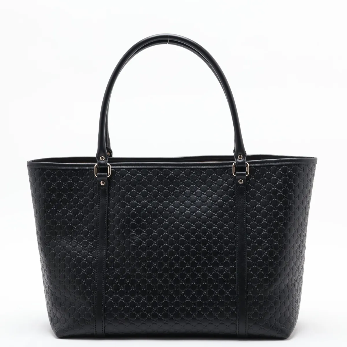 Microguccissima Leather Tote Bag, Black, 449647 (Outlet) — view 2