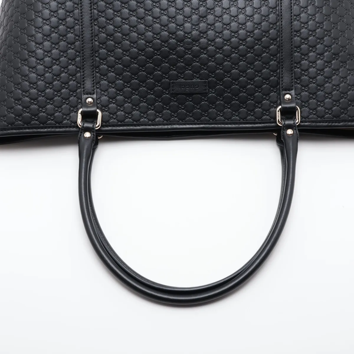 Microguccissima Leather Tote Bag, Black, 449647 (Outlet) — view 5