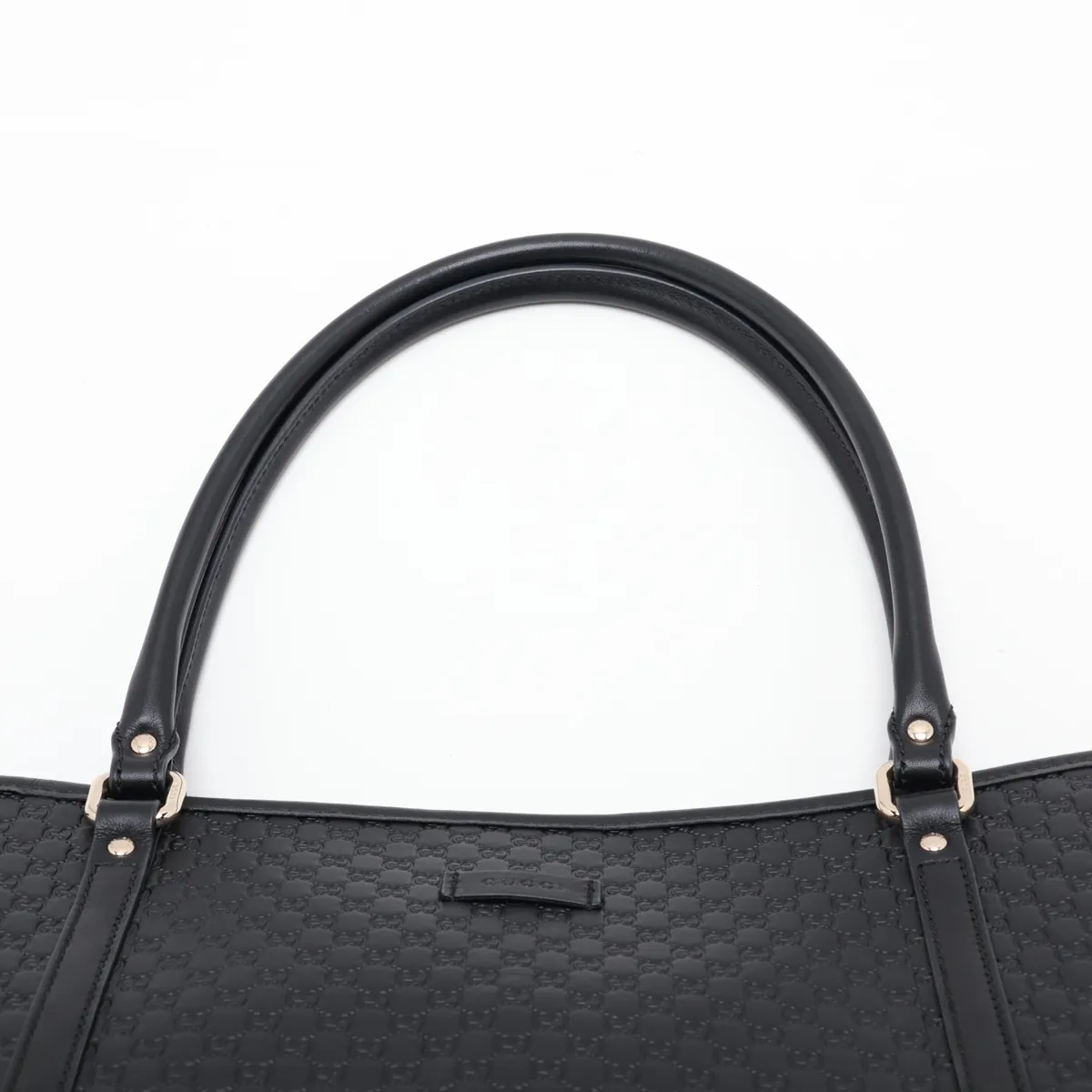 Microguccissima Leather Tote Bag, Black, 449647 (Outlet) — view 6