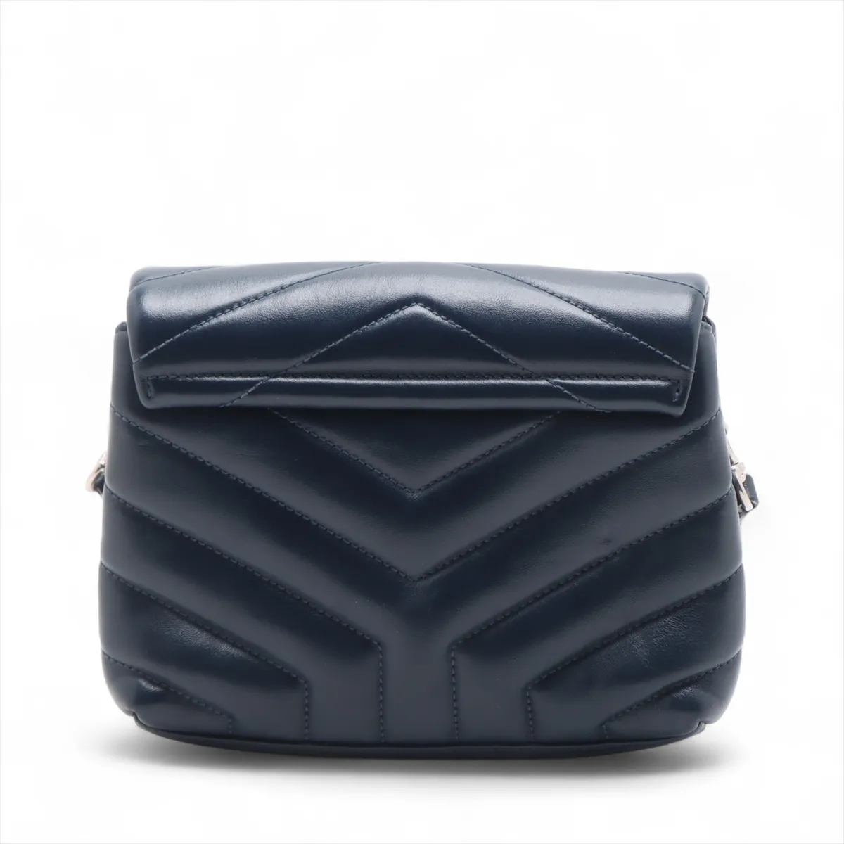 Loulou Leather Shoulder Bag, Navy, 467072 — view 2