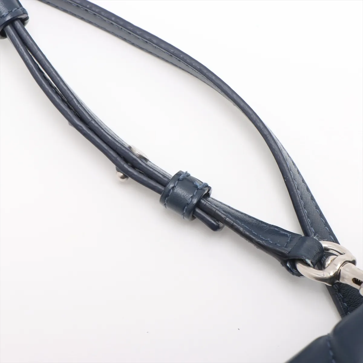 Loulou Leather Shoulder Bag, Navy, 467072 — view 12