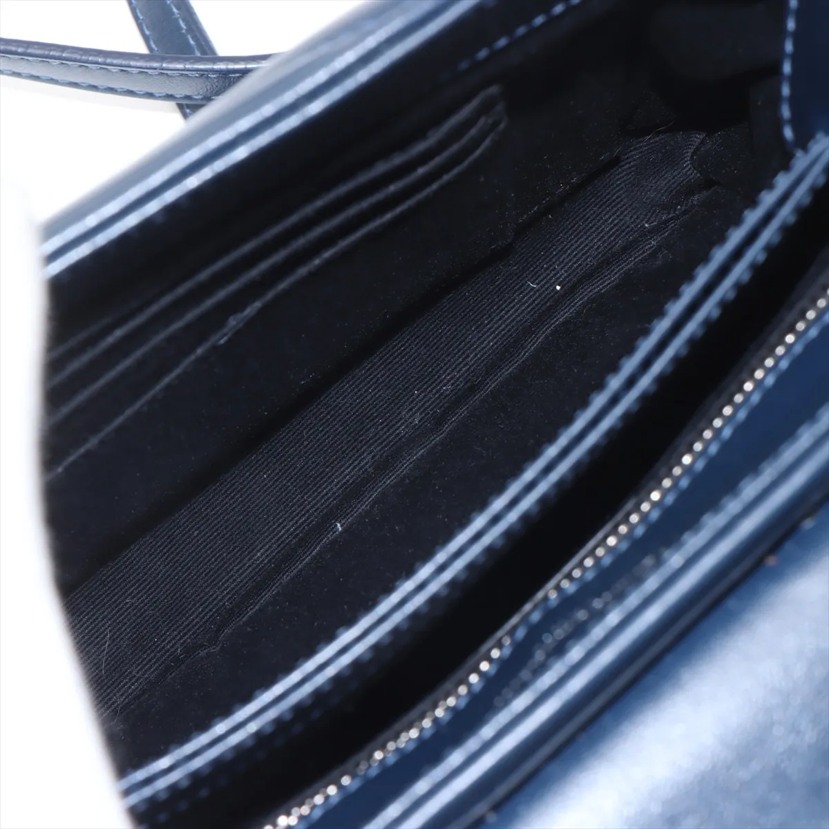 Loulou Leather Shoulder Bag, Navy, 467072 — view 6