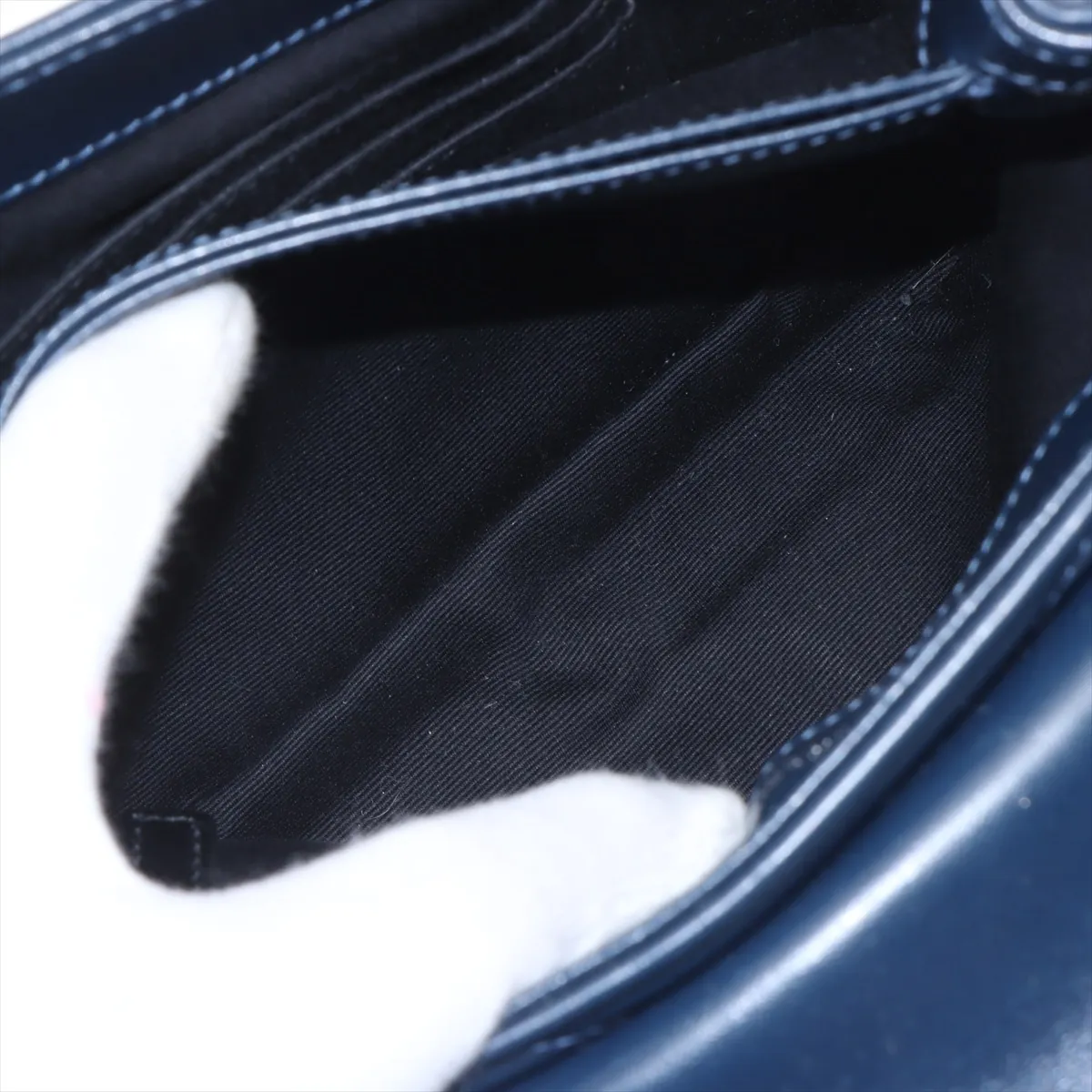Loulou Leather Shoulder Bag, Navy, 467072 — view 8