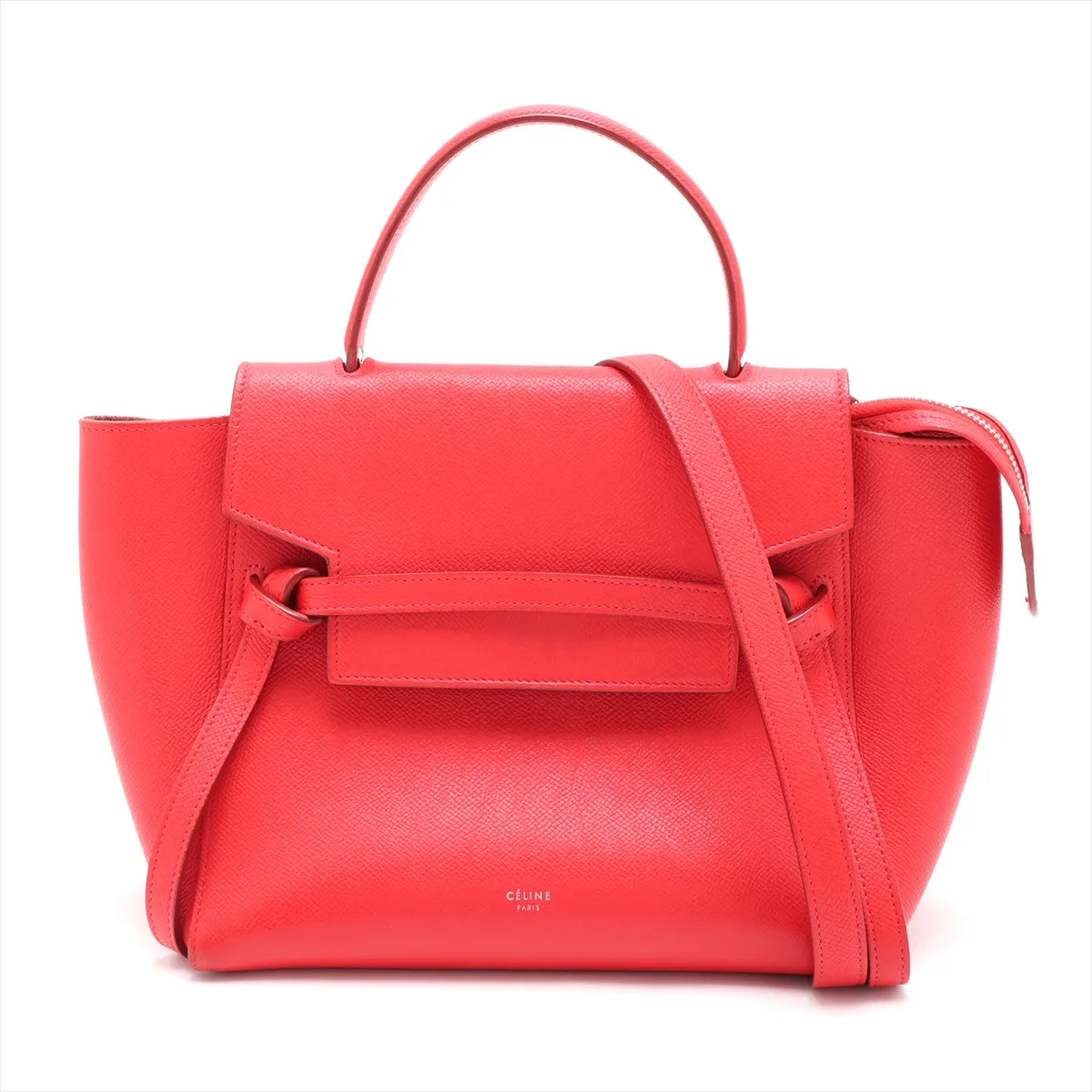 Belt Bag Micro Leather 2-Way Handbag Red