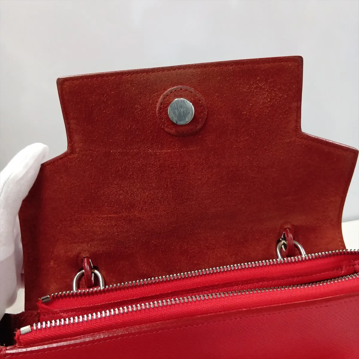 Belt Bag Micro Leather 2-Way Handbag Red — view 15