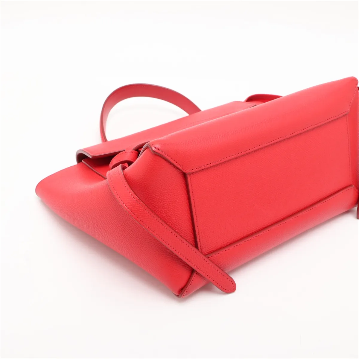 Belt Bag Micro Leather 2-Way Handbag Red — view 4