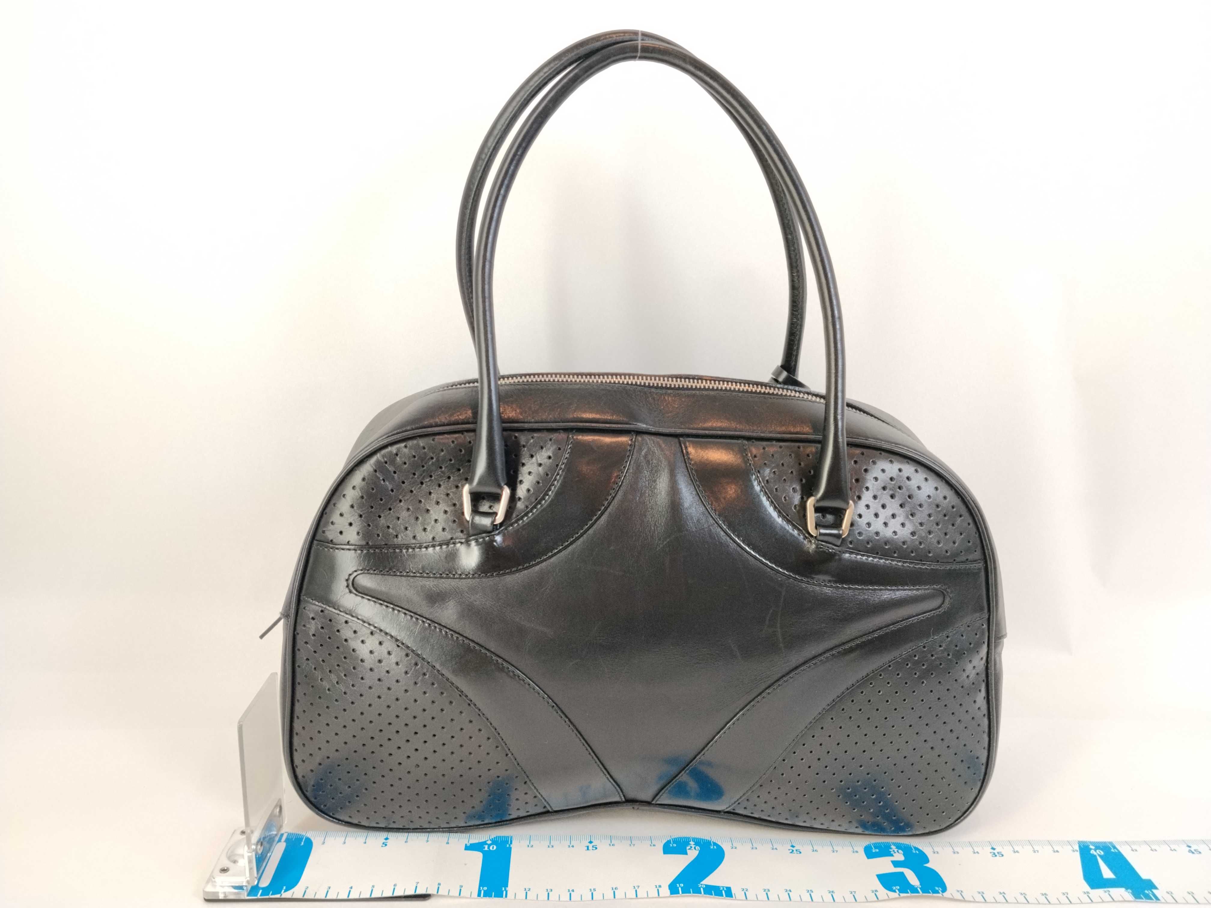 2000ss B10524 Handbag Bowling Bag Mini Boston Archive Perforated Handbag — view 2