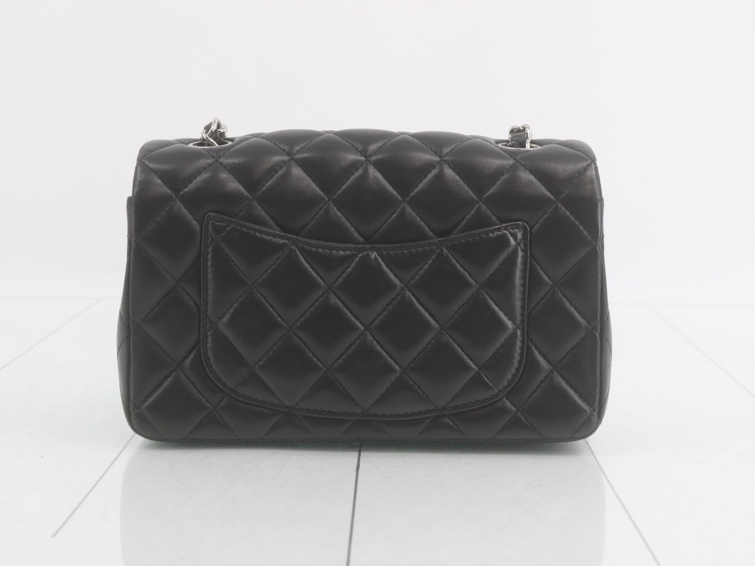 Matelassé Lambskin Chain Shoulder Bag with Silver Hardware — view 2