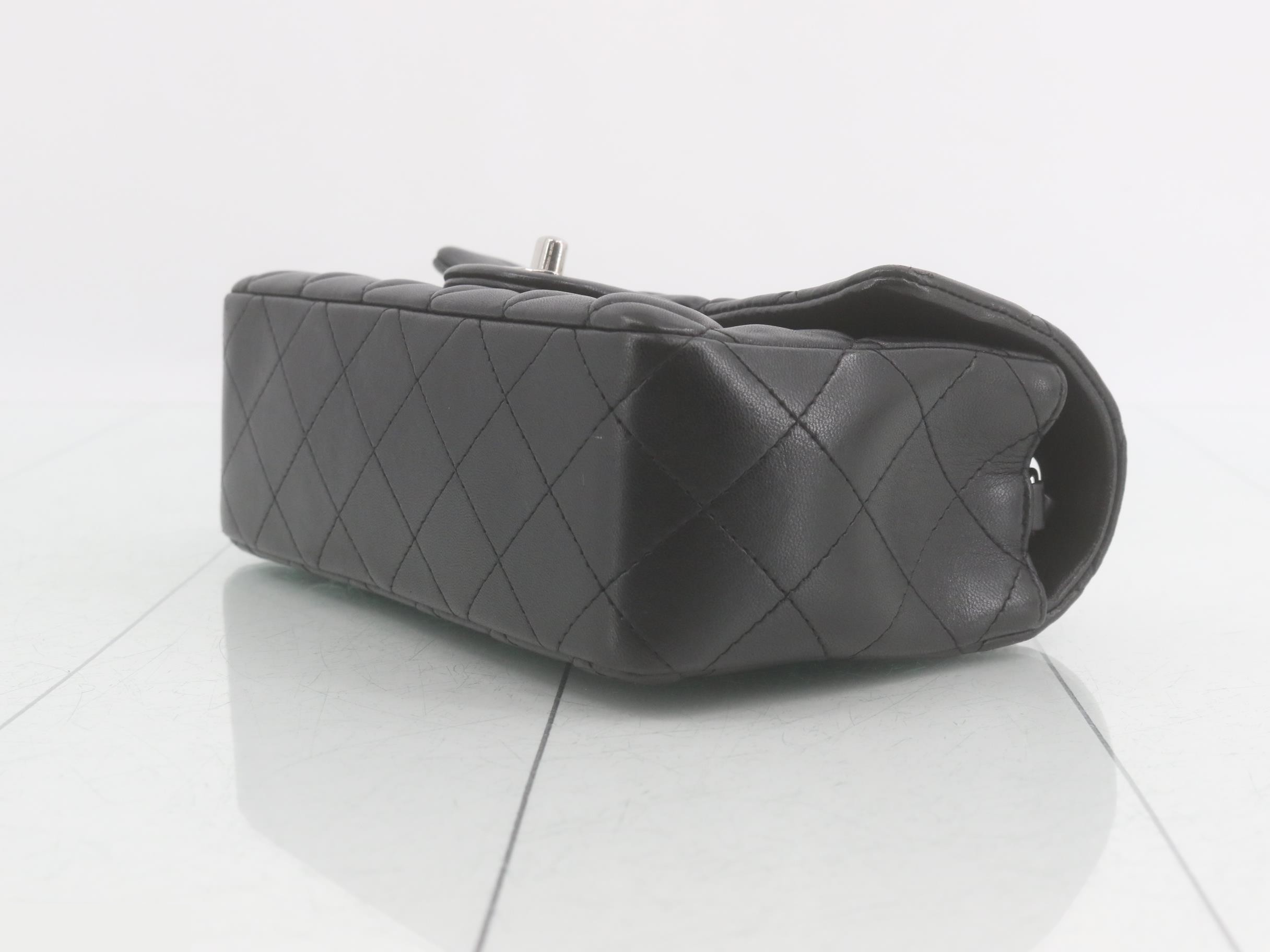 Matelassé Lambskin Chain Shoulder Bag with Silver Hardware — view 6