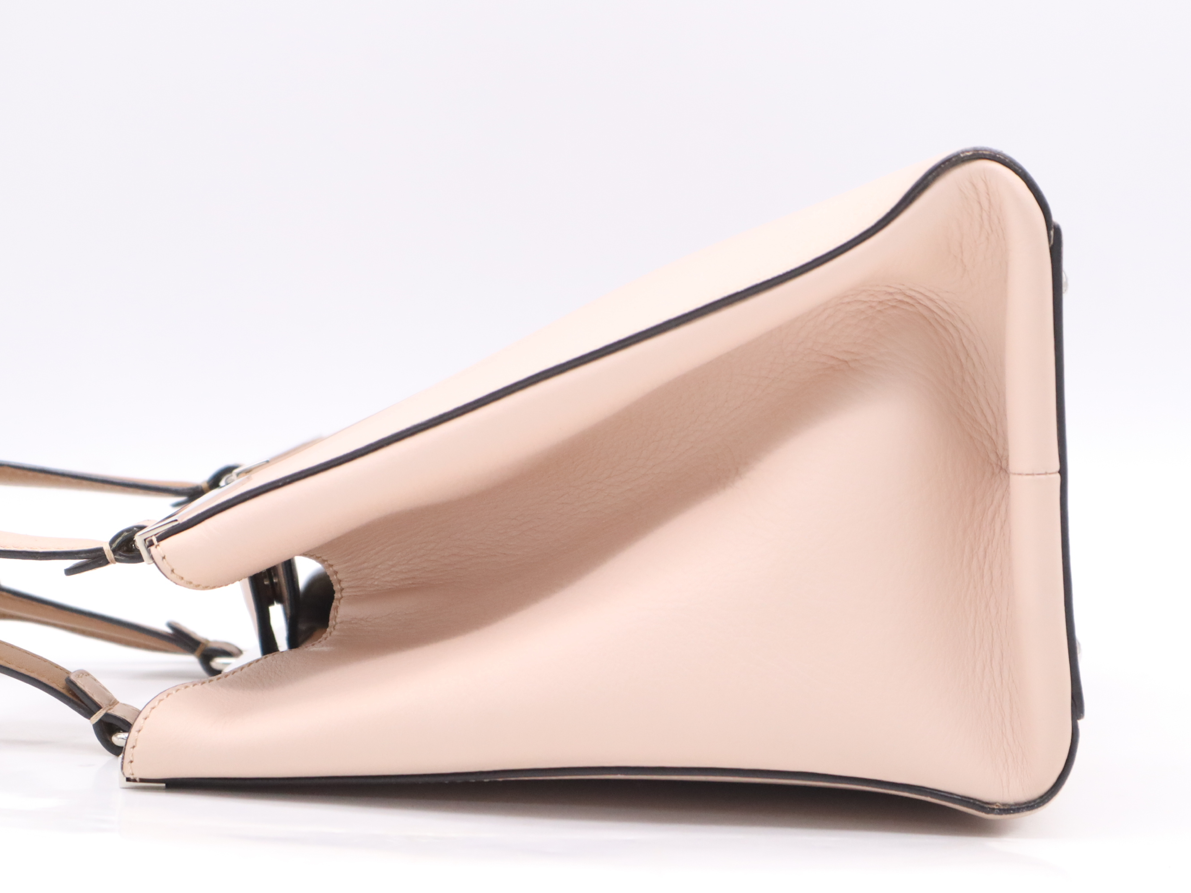 8BH275 Leather Trois Jours Bicolor Tote Bag in Brown and Beige Pink with Silver Hardware, Clochette and Dust Bag Included — view 3