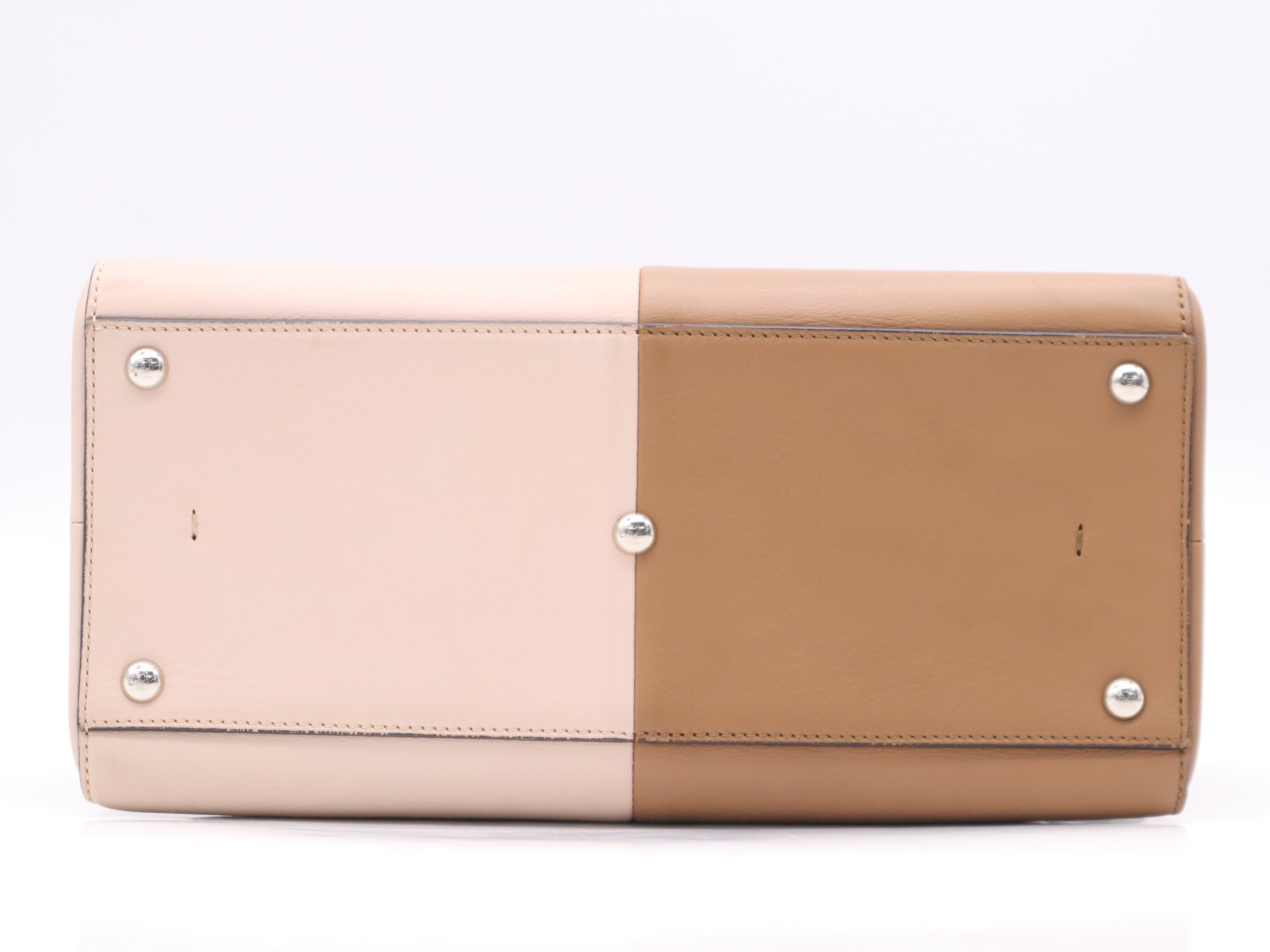 8BH275 Leather Trois Jours Bicolor Tote Bag in Brown and Beige Pink with Silver Hardware, Clochette and Dust Bag Included — view 4